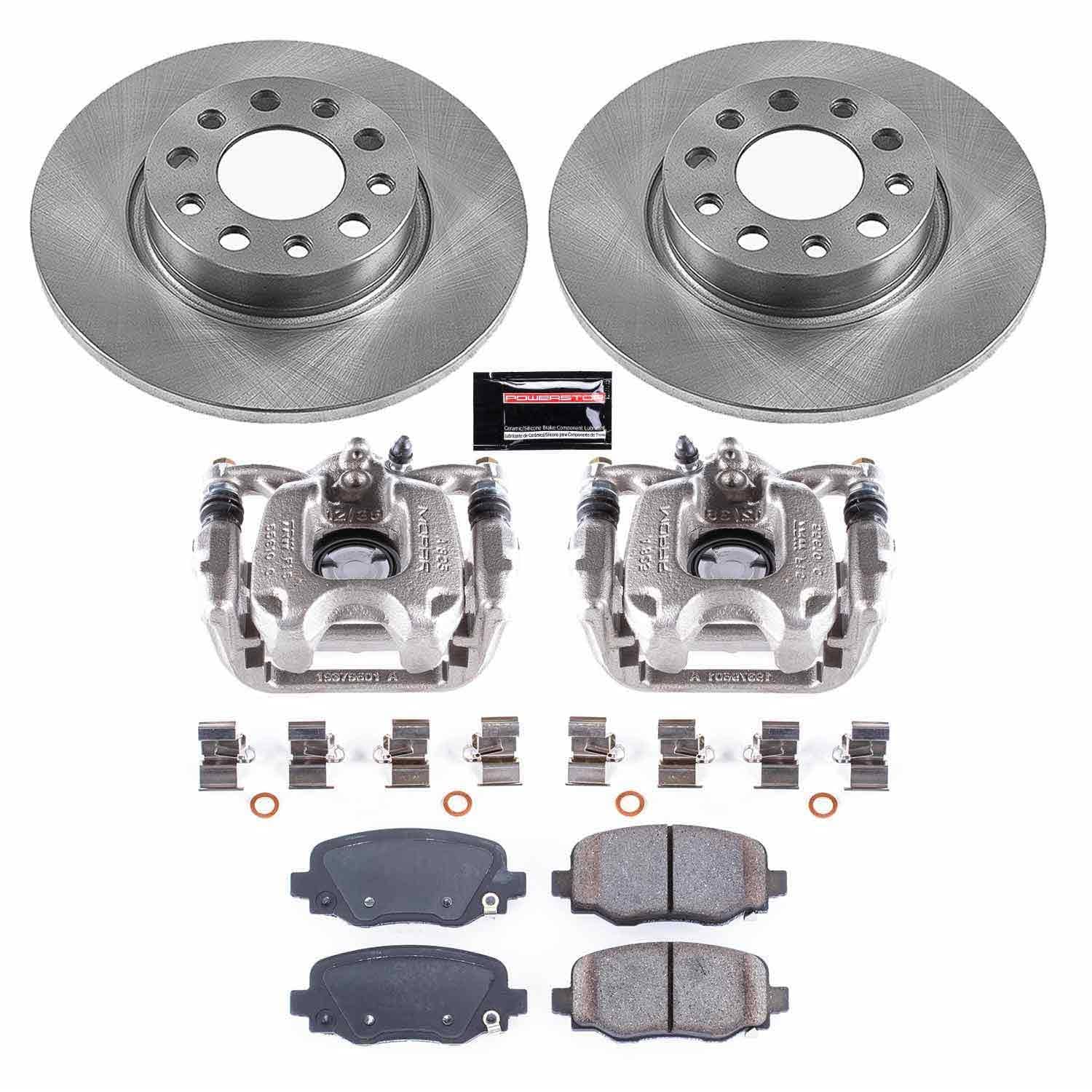 Power Stop - KCOE7301 - Rear - Disc Brake Pad/Caliper and Rotor Kit