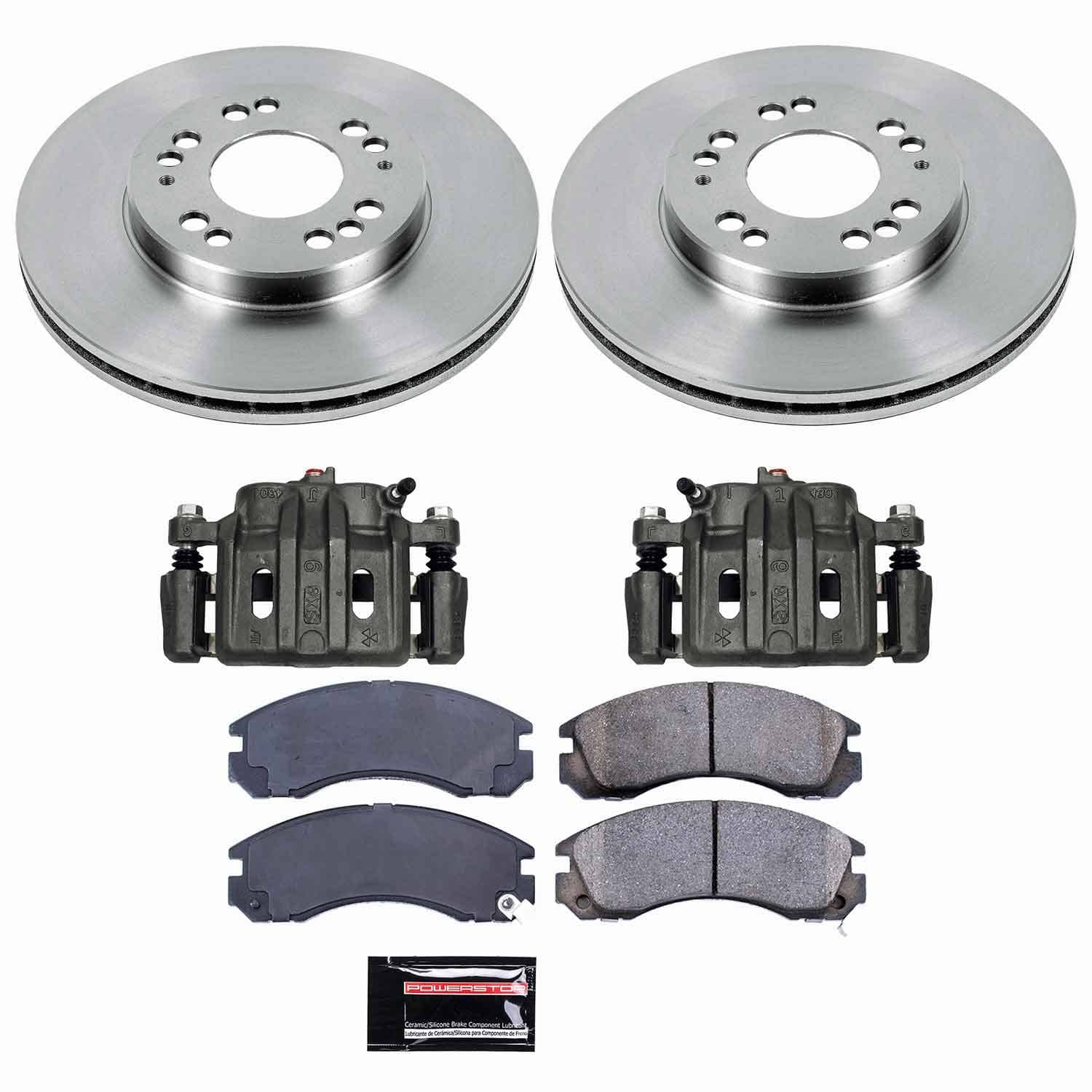 Power Stop - KCOE798B - Front - Disc Brake Pad/Caliper and Rotor Kit