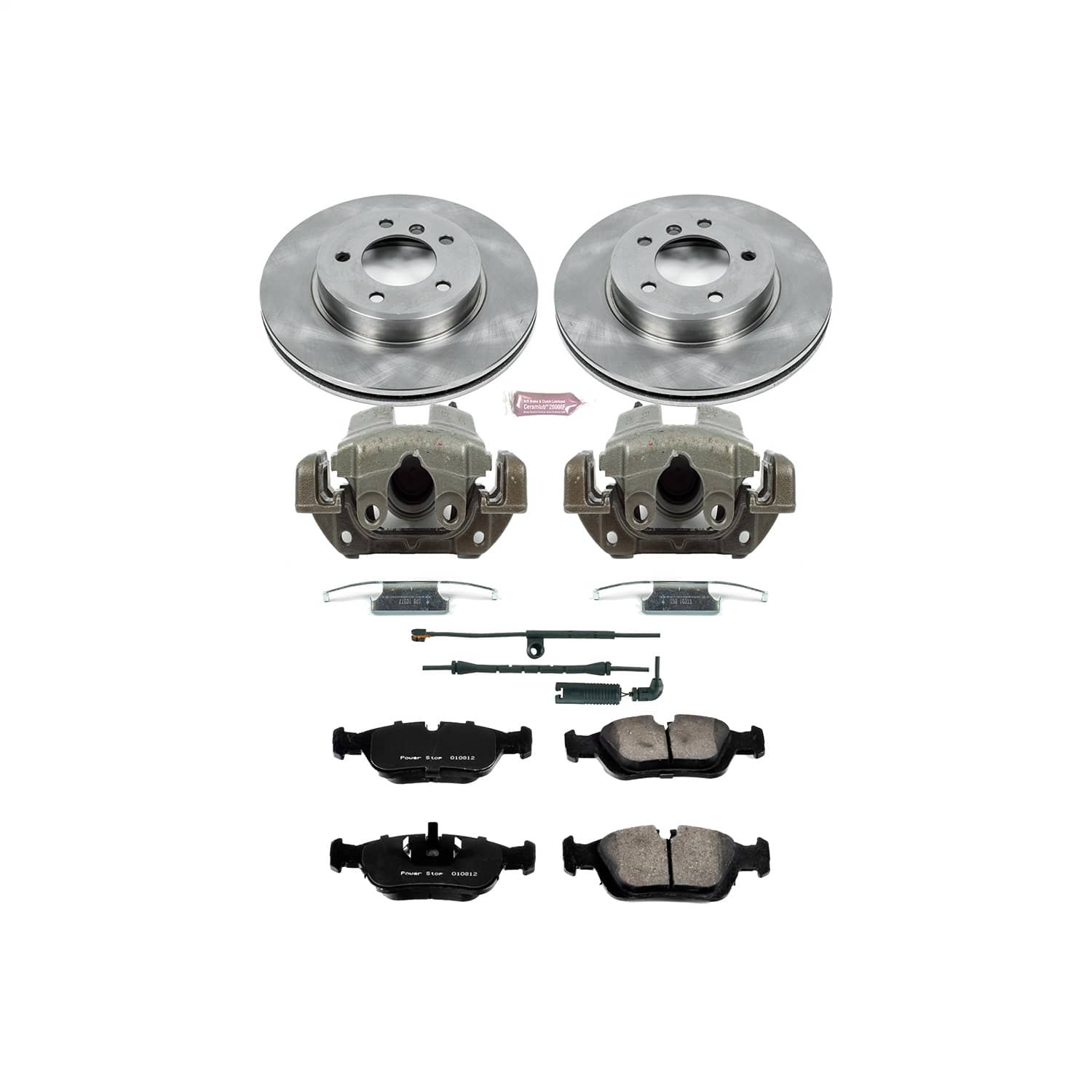Power Stop - KCOE869 - Front - Disc Brake Pad/Caliper and Rotor Kit