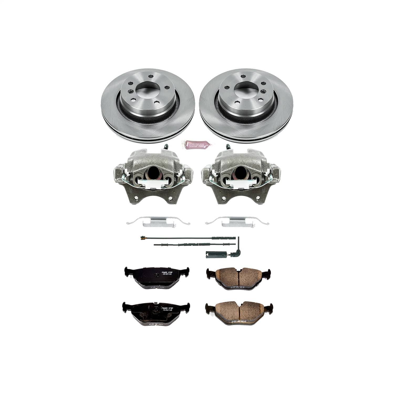 Power Stop - KCOE877 - Rear - Disc Brake Pad/Caliper and Rotor Kit