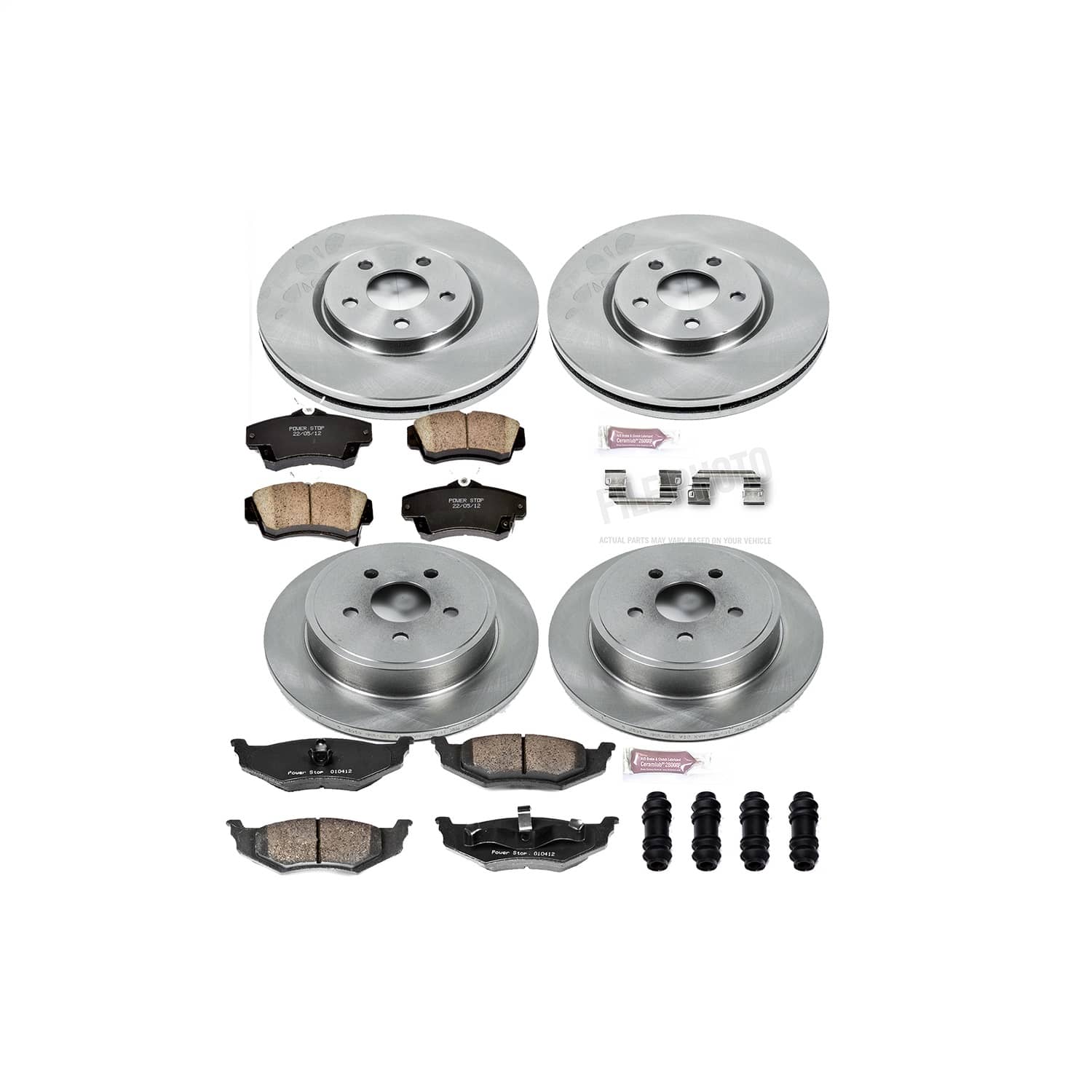 Power Stop - KOE1708 - Front and Rear - Disc Brake Pad and Rotor Kit