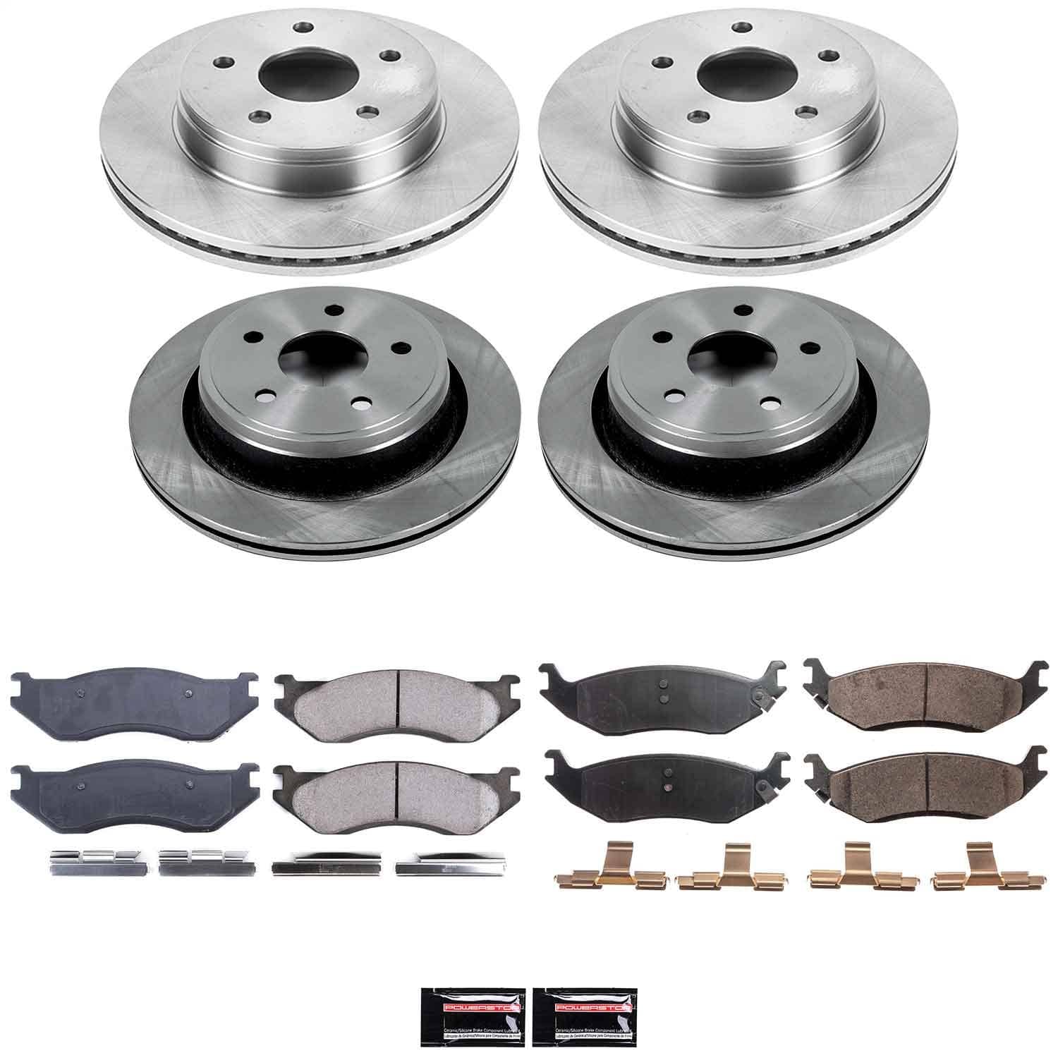 Power Stop - KOE2168 - Front and Rear - Disc Brake Pad and Rotor Kit