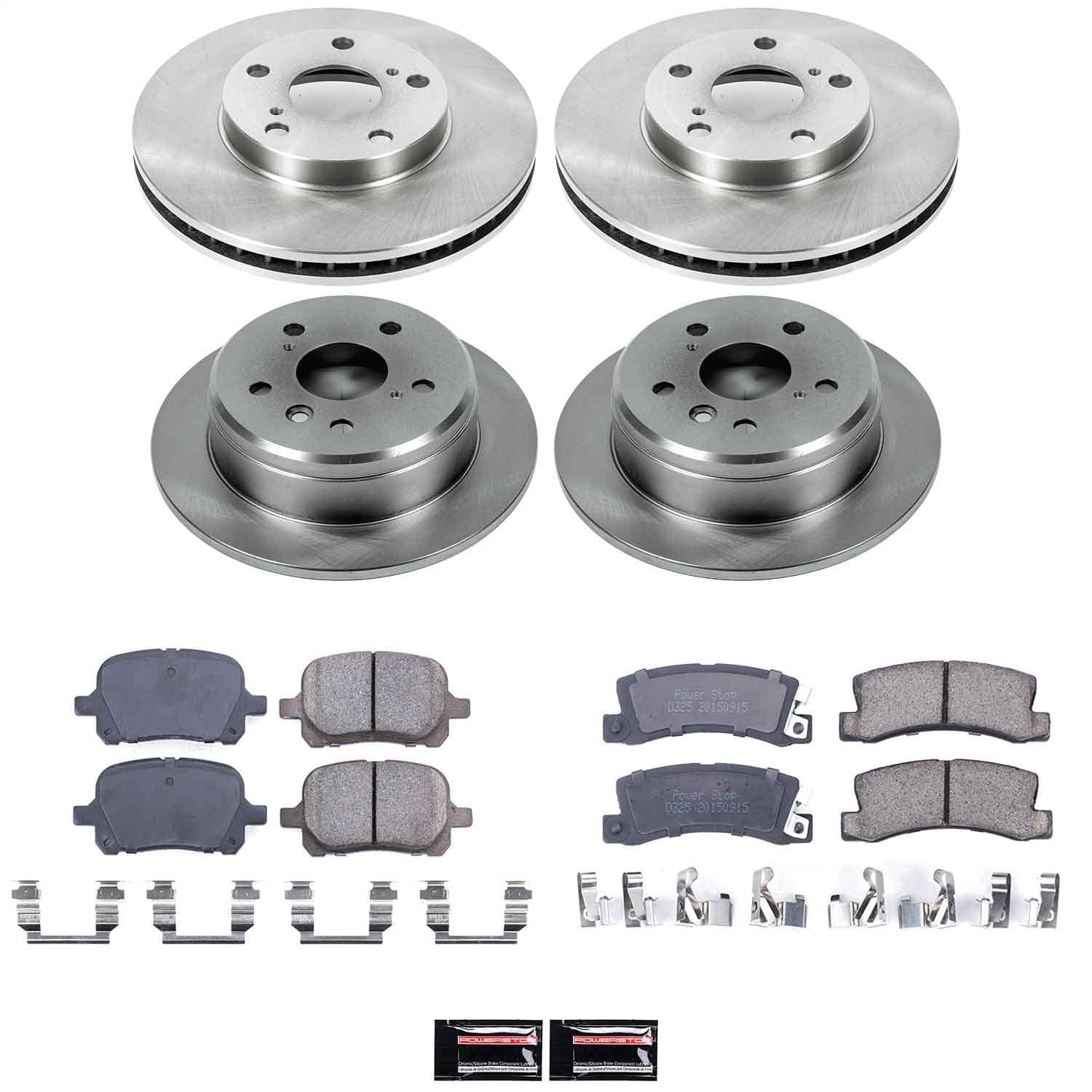 Power Stop - KOE2713 - Front and Rear - Disc Brake Pad and Rotor Kit