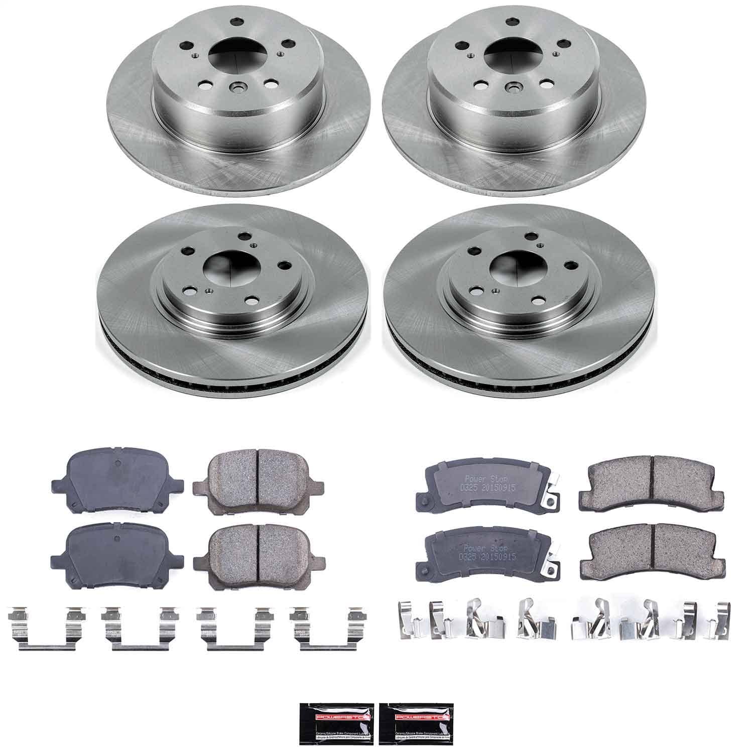 Power Stop - KOE2774 - Front and Rear - Disc Brake Pad and Rotor Kit