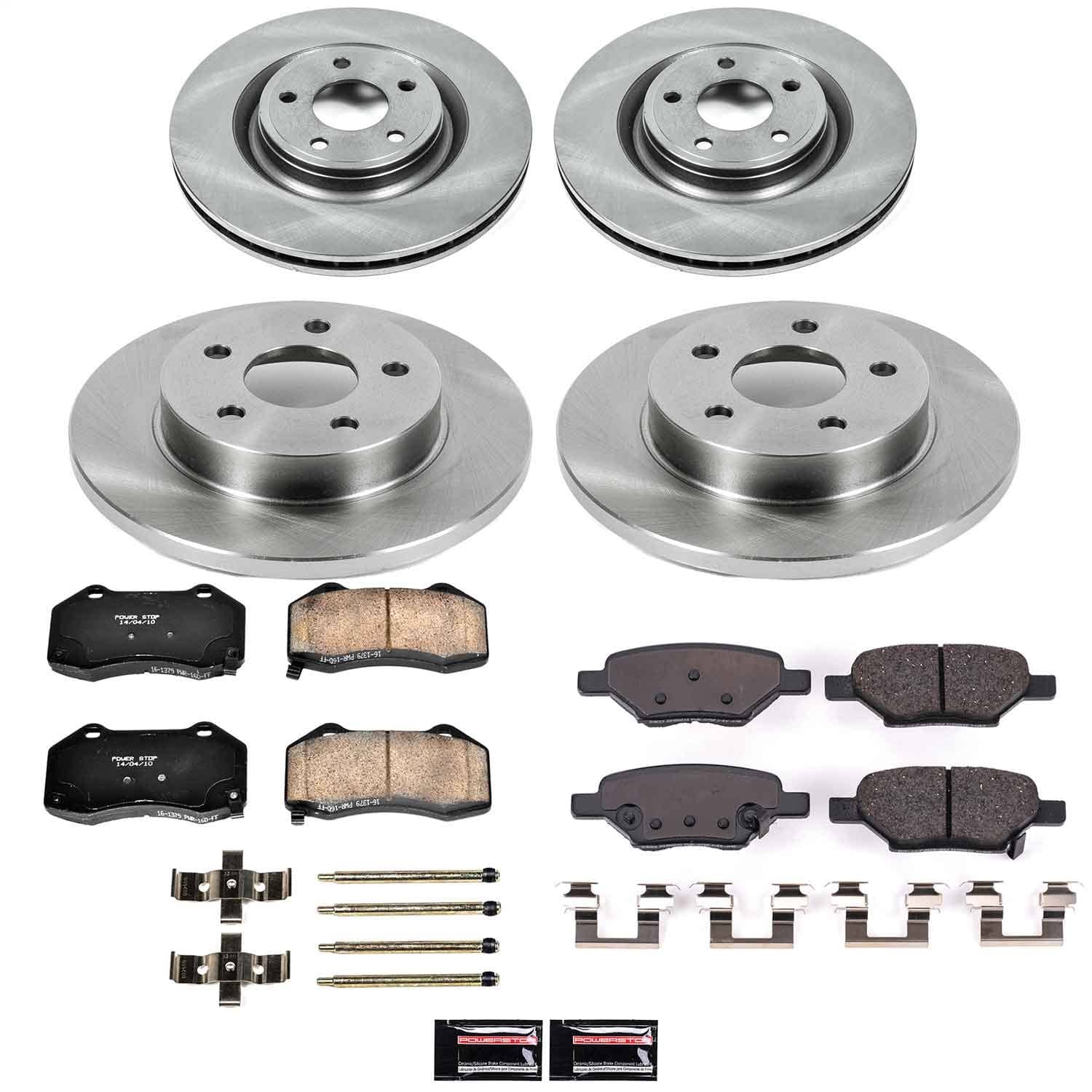 Power Stop - KOE5534 - Front and Rear - Disc Brake Pad and Rotor Kit