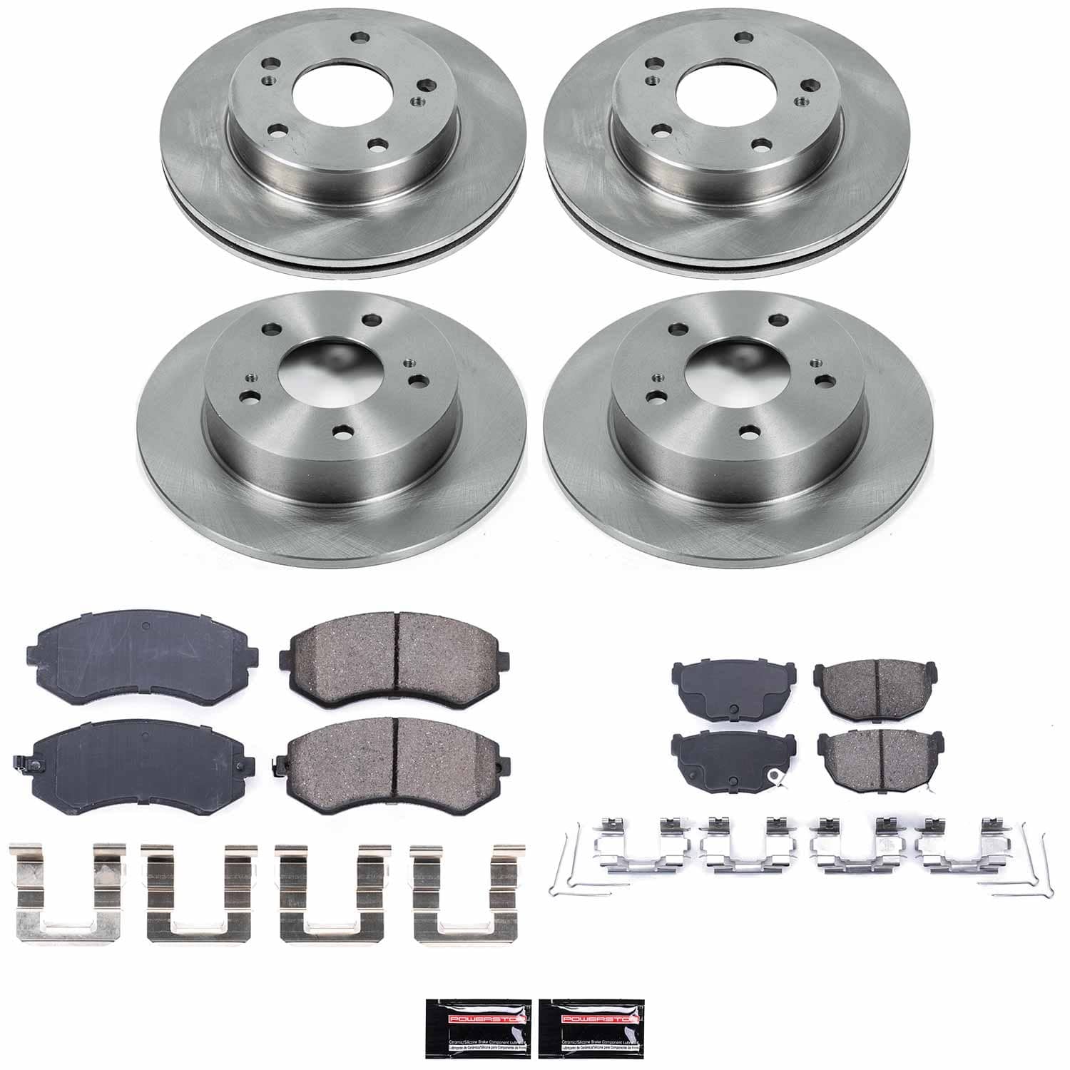 Power Stop - KOE755 - Front and Rear - Disc Brake Pad and Rotor Kit