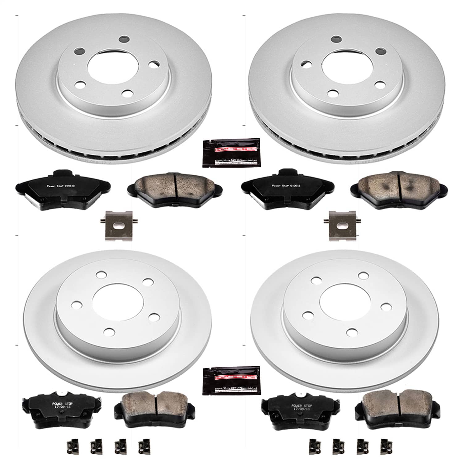 Power Stop - CRK1300 - Front and Rear - Disc Brake Pad and Rotor Kit