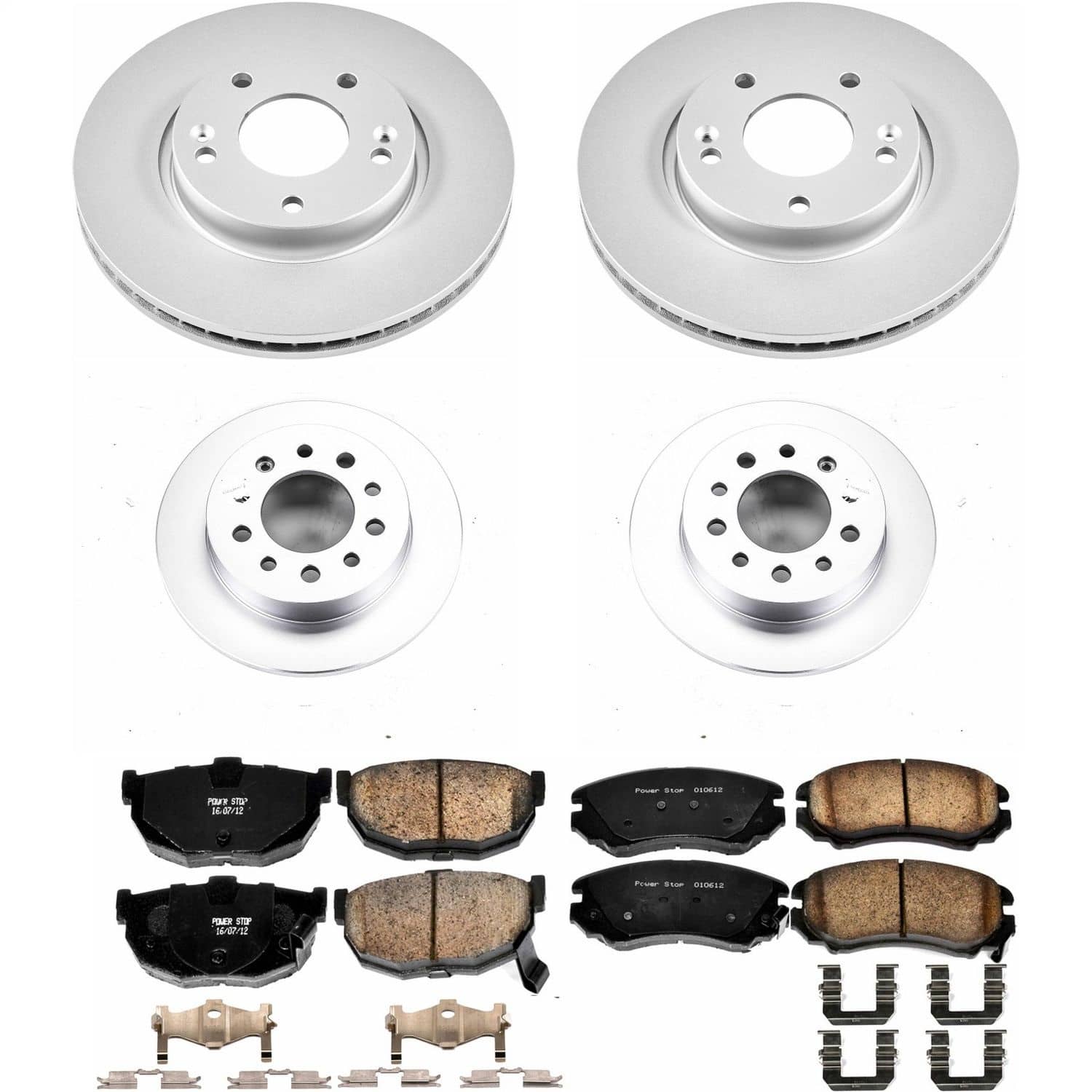 Power Stop - CRK166 - Front and Rear - Disc Brake Pad and Rotor Kit