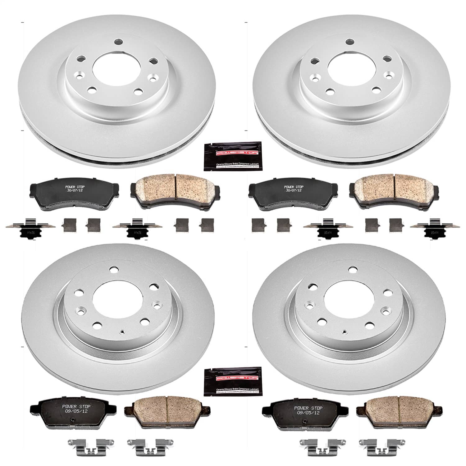 Power Stop - CRK200 - Front and Rear - Disc Brake Pad and Rotor Kit