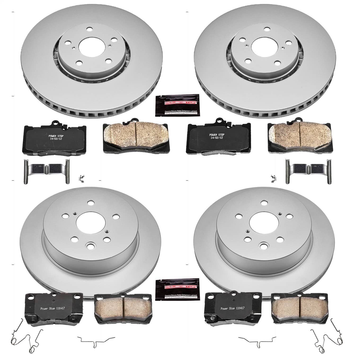 Power Stop - CRK4070 - Front and Rear - Disc Brake Pad and Rotor Kit