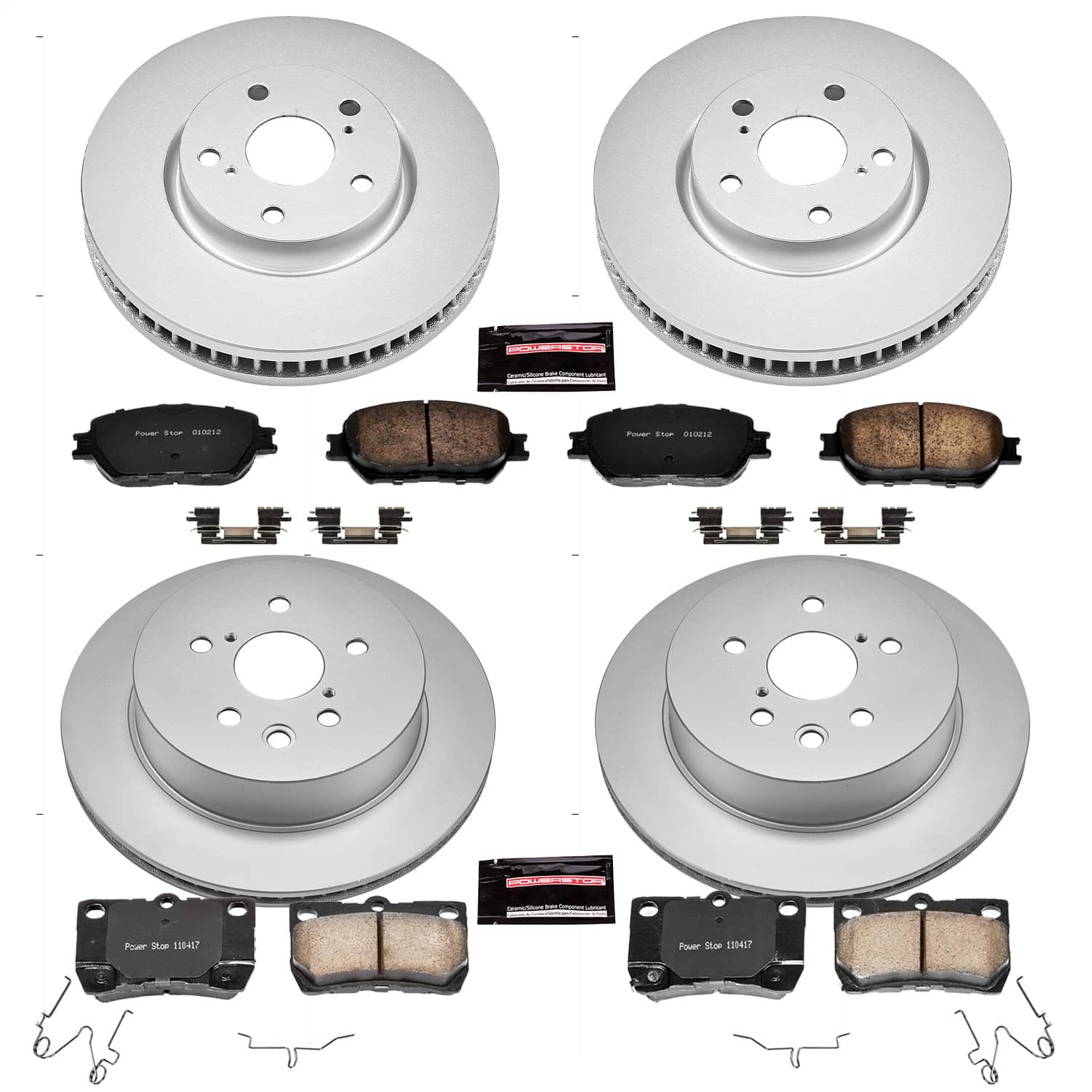 Power Stop - CRK4072 - Front and Rear - Disc Brake Pad and Rotor Kit