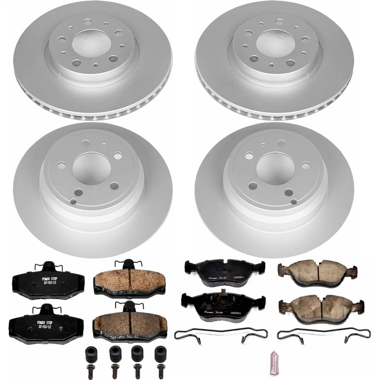 Power Stop - CRK7498 - Front and Rear - Disc Brake Pad and Rotor Kit