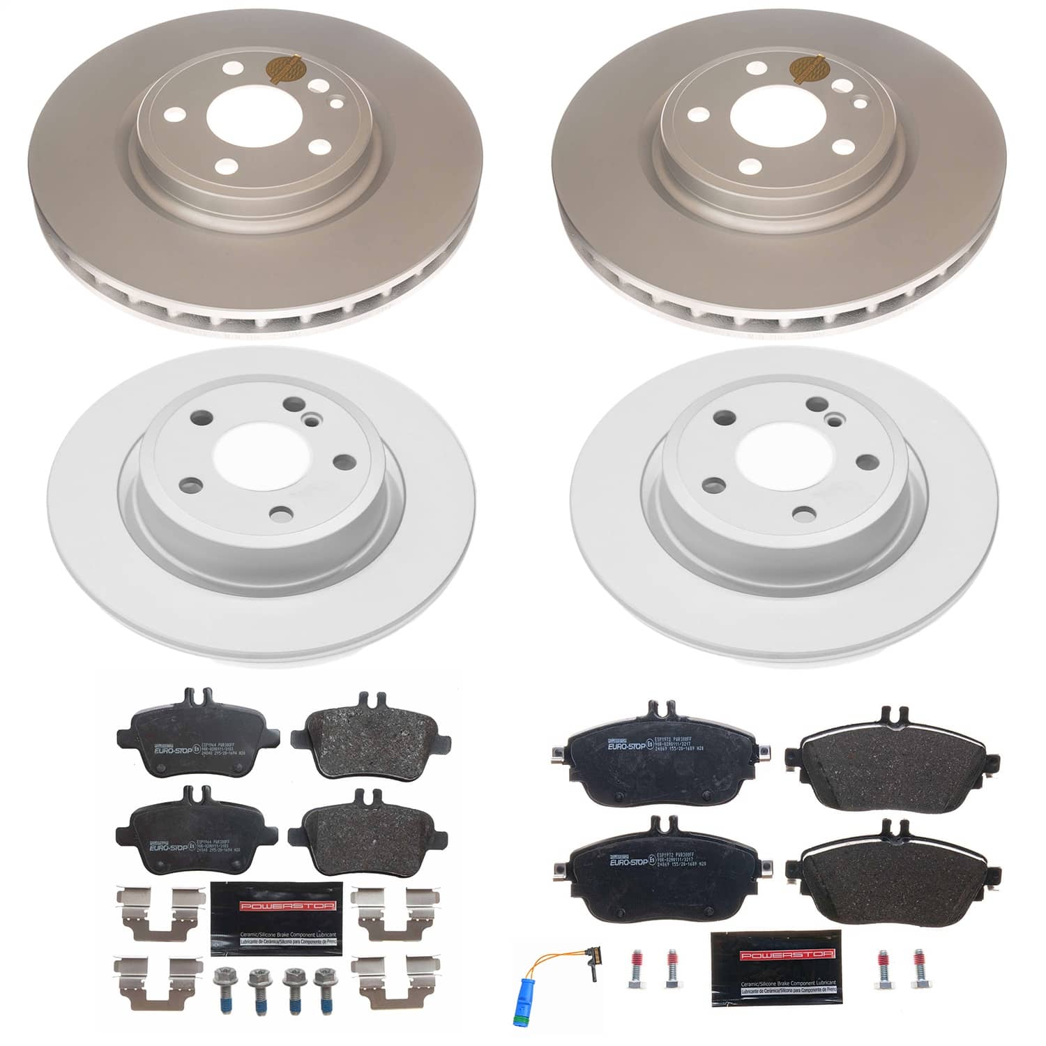 Power Stop - ESK8046 - Front and Rear - Disc Brake Pad and Rotor Kit