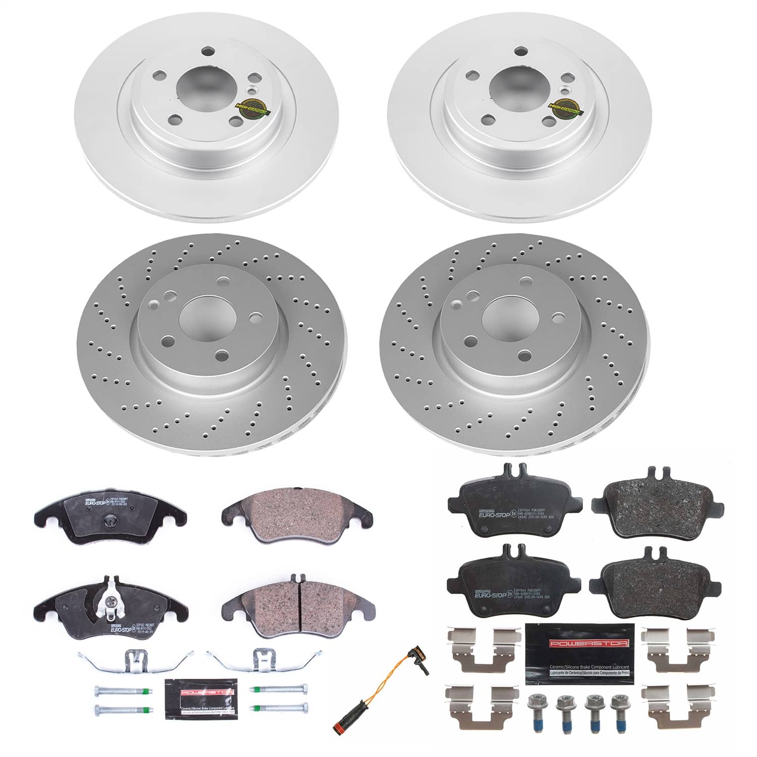 Power Stop - ESK8056 - Front and Rear - Disc Brake Pad and Rotor Kit