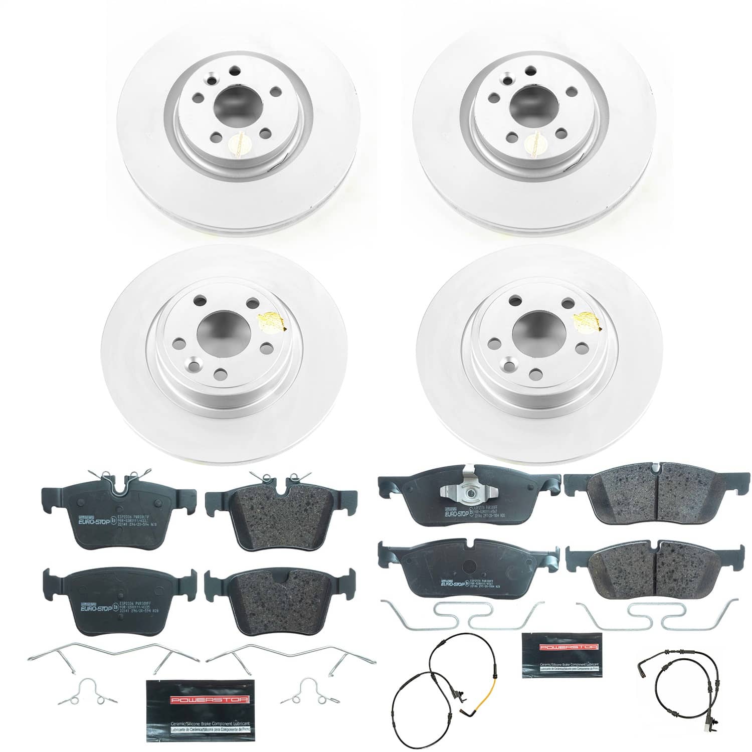 Power Stop - ESK8108 - Front and Rear - Disc Brake Pad and Rotor Kit