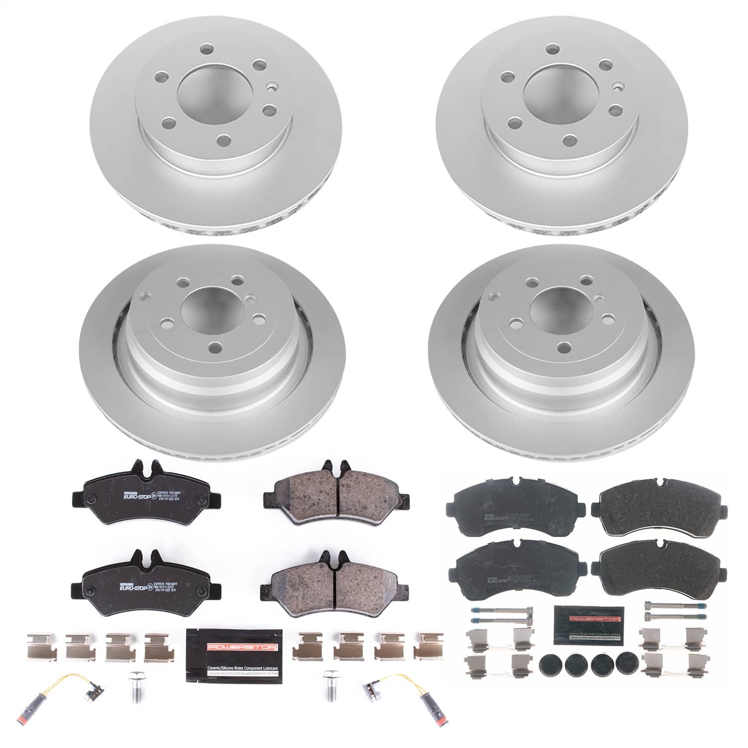 Power Stop - ESK8342 - Front and Rear - Disc Brake Pad and Rotor Kit