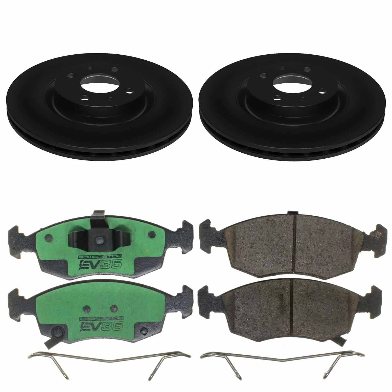 Power Stop - EVK7168 - Front - Disc Brake Pad and Rotor Kit