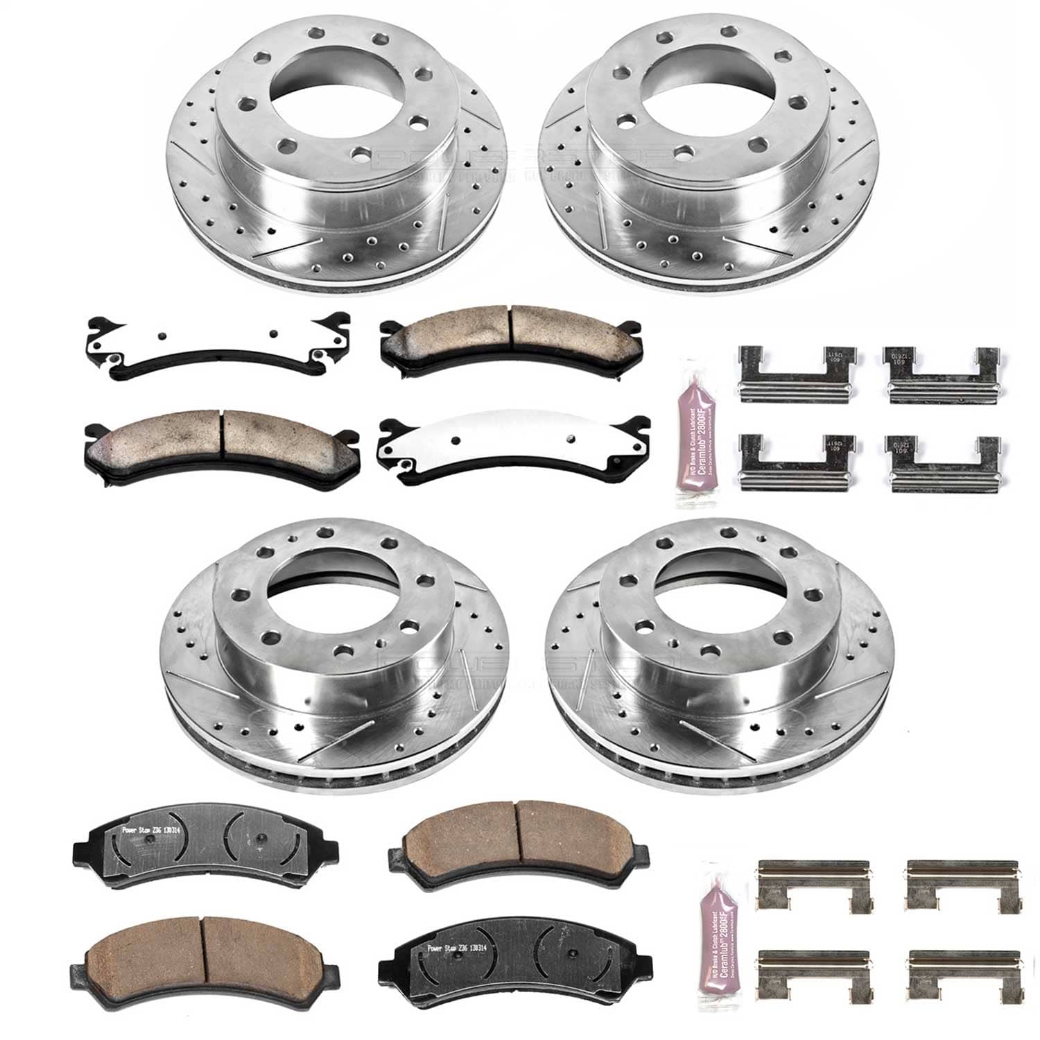 Power Stop - K2073-36 - Front and Rear - Disc Brake Pad and Rotor Kit