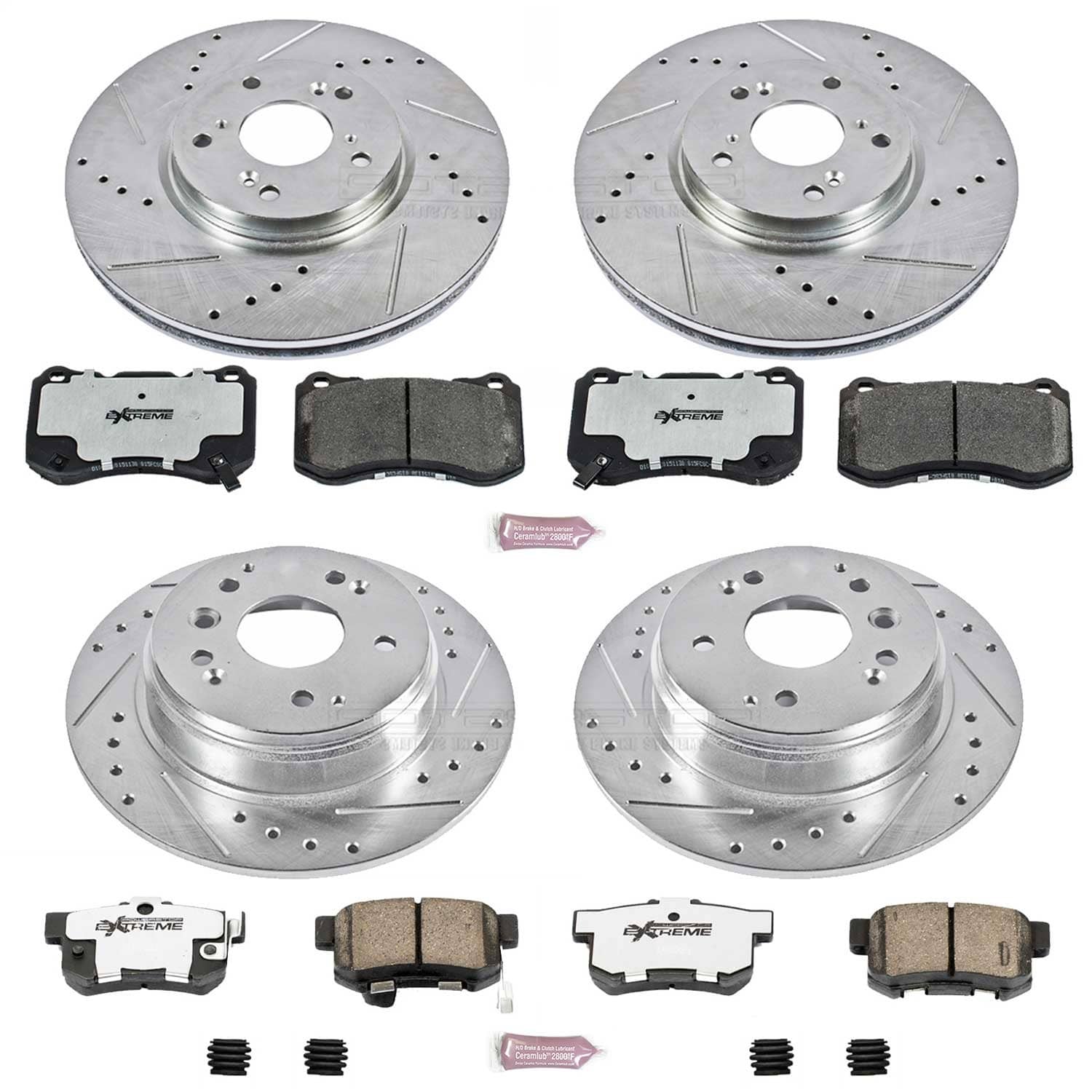 Power Stop - K2718-26 - Front and Rear - Disc Brake Pad and Rotor Kit
