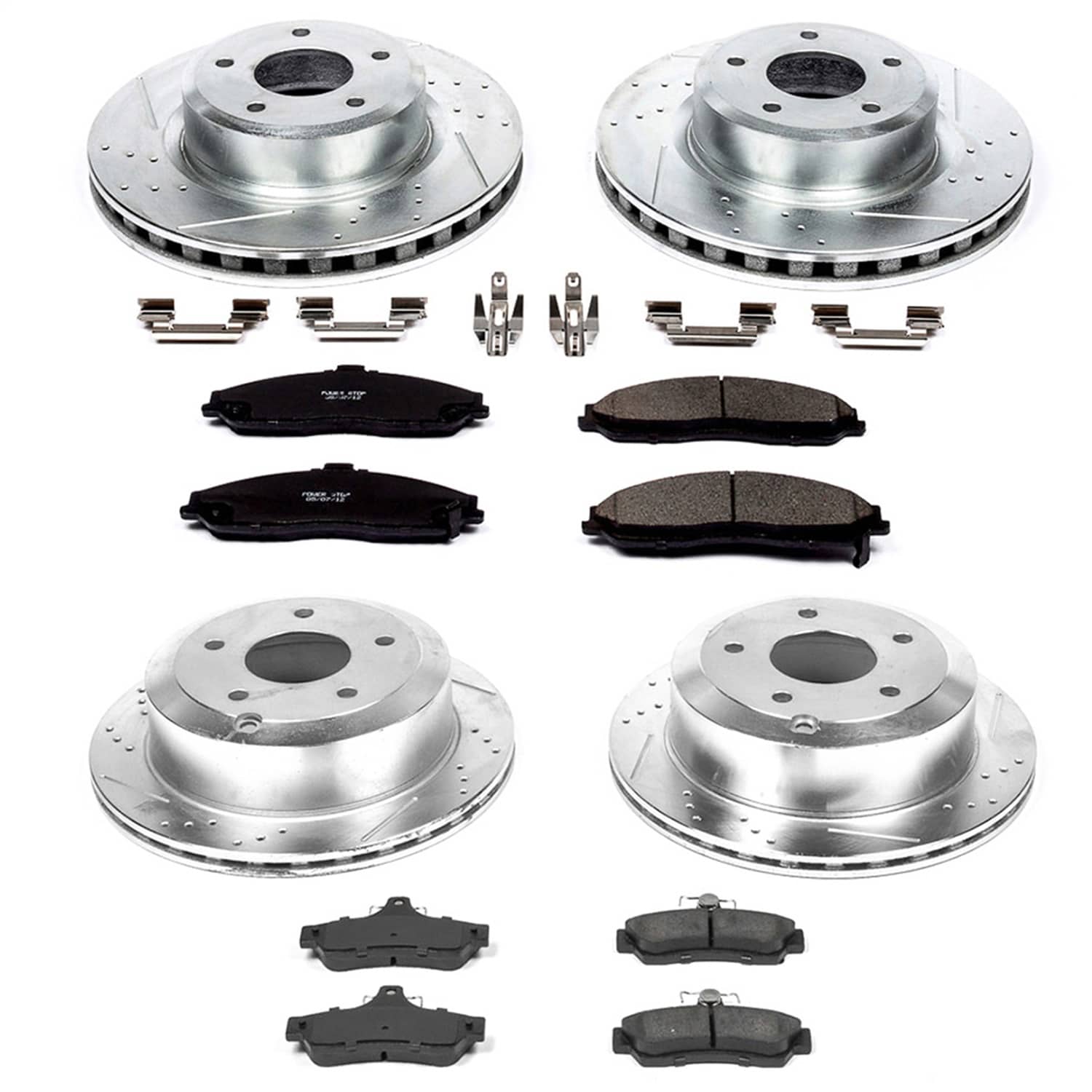 Power Stop - K2893 - Front and Rear - Disc Brake Pad and Rotor Kit
