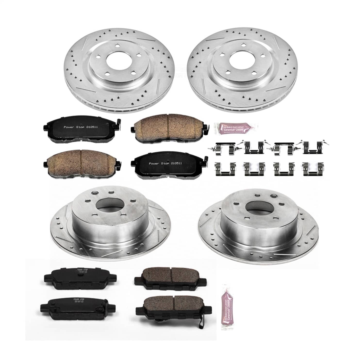 Power Stop - K6095 - Front and Rear - Disc Brake Pad and Rotor Kit