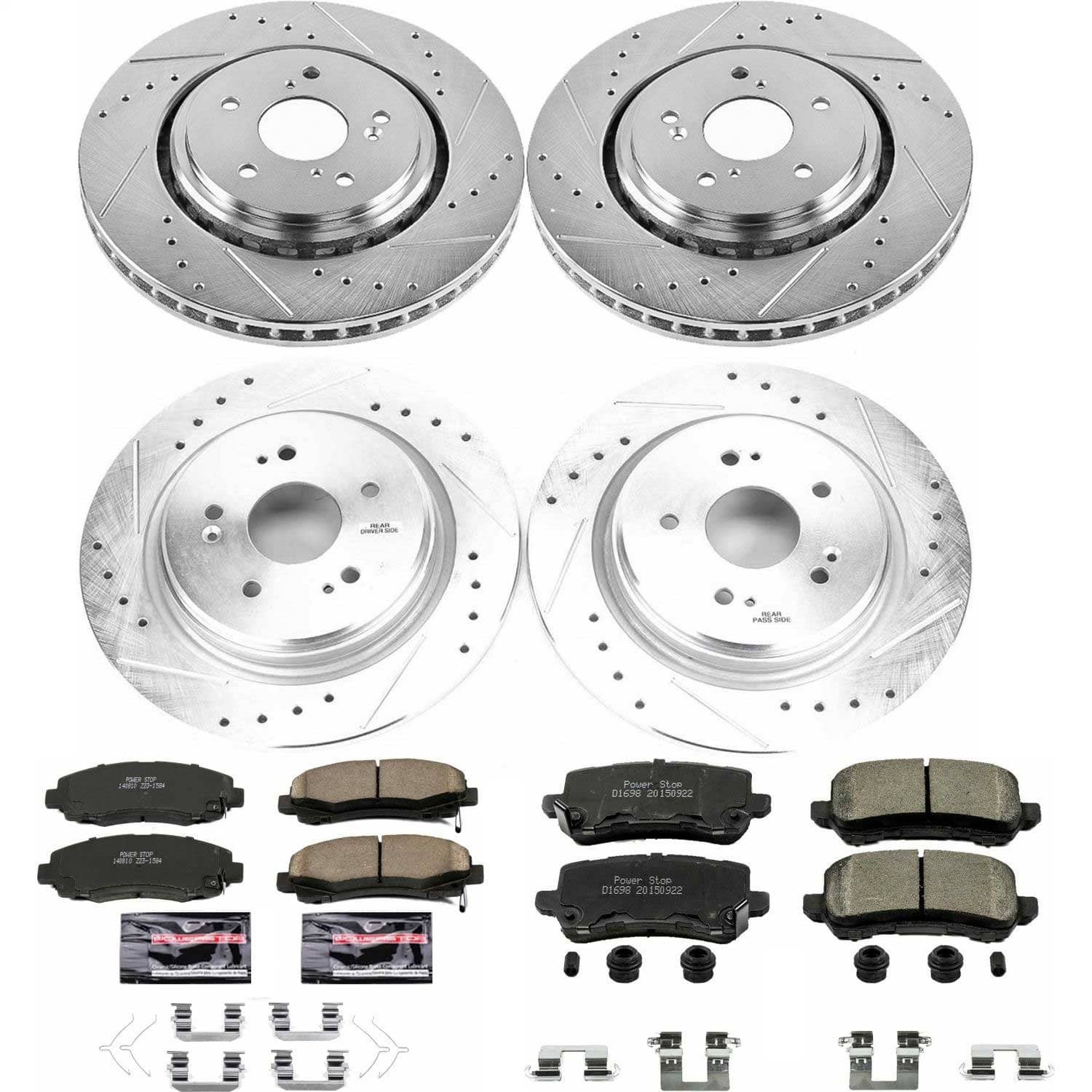 Power Stop - K7284 - Front and Rear - Disc Brake Pad and Rotor Kit