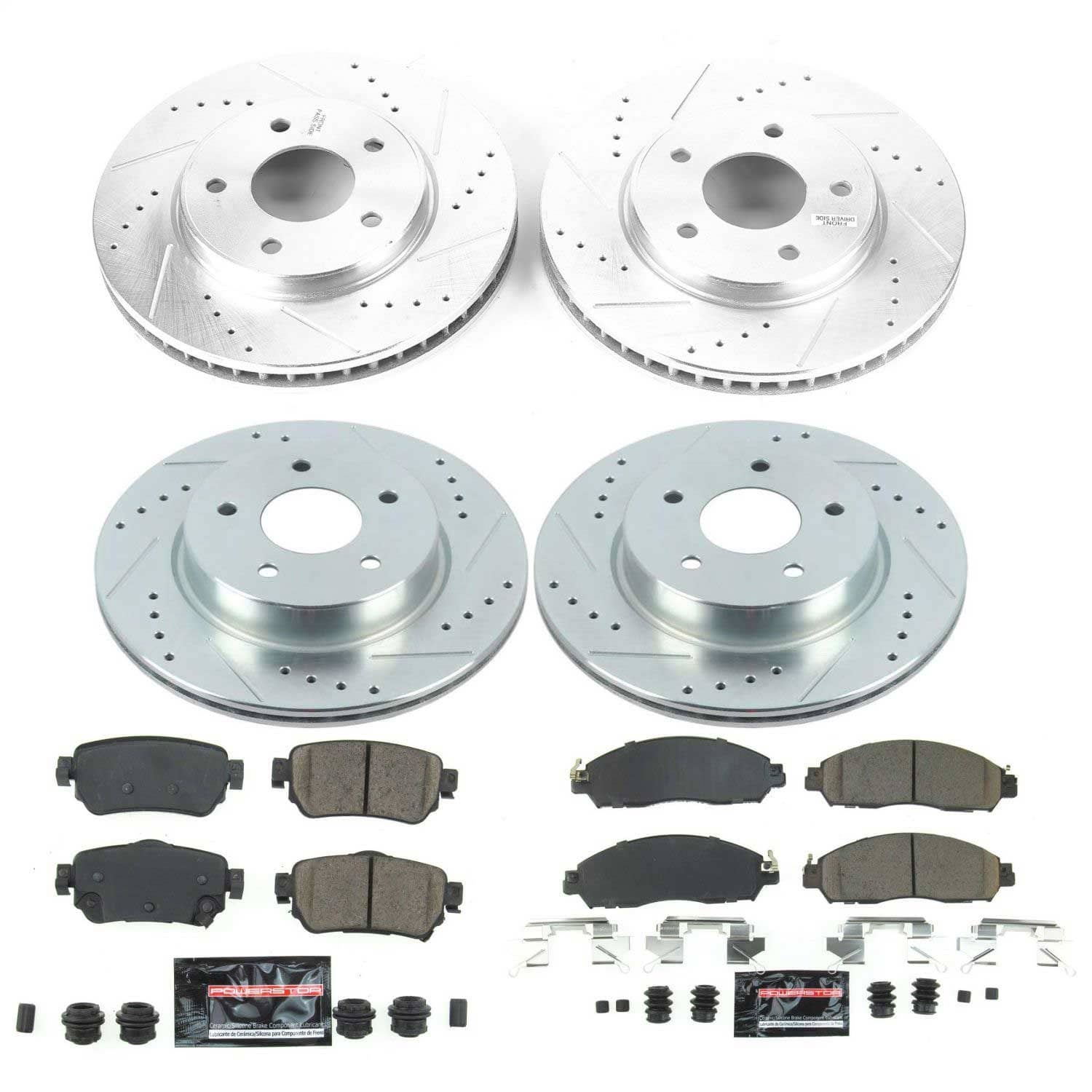 Power Stop - K8274 - Front and Rear - Disc Brake Pad and Rotor Kit