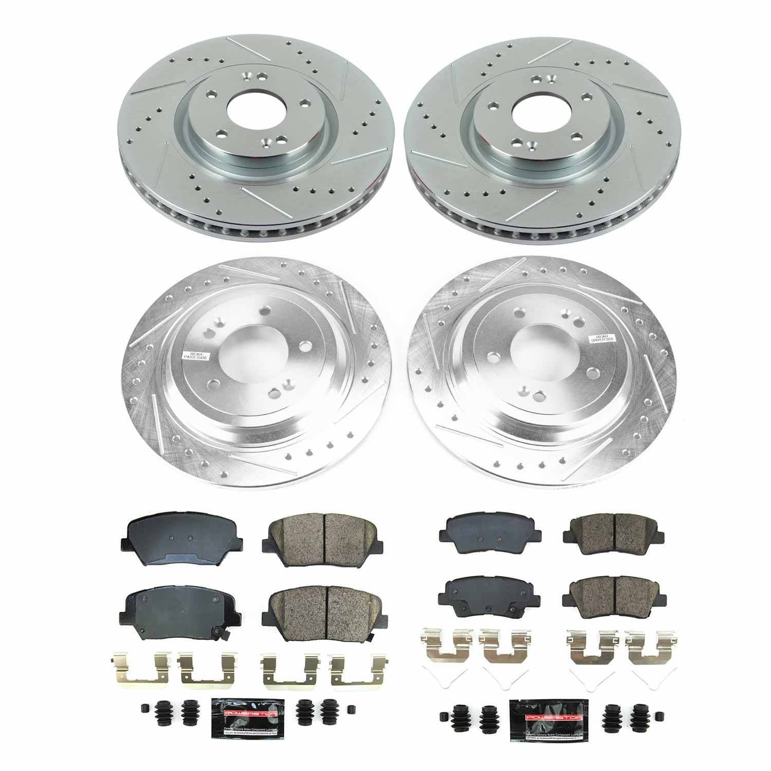 Power Stop - K8612 - Front and Rear - Disc Brake Pad and Rotor Kit