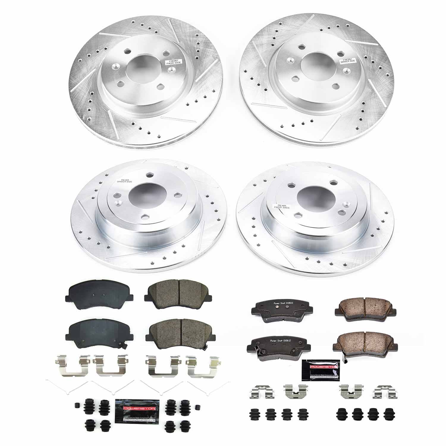 Power Stop - K8724 - Front and Rear - Disc Brake Pad and Rotor Kit