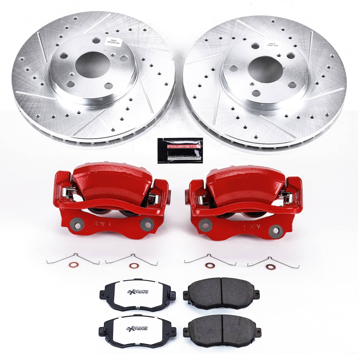 Power Stop - KC1077-26 - Front - Disc Brake Pad/Caliper and Rotor Kit