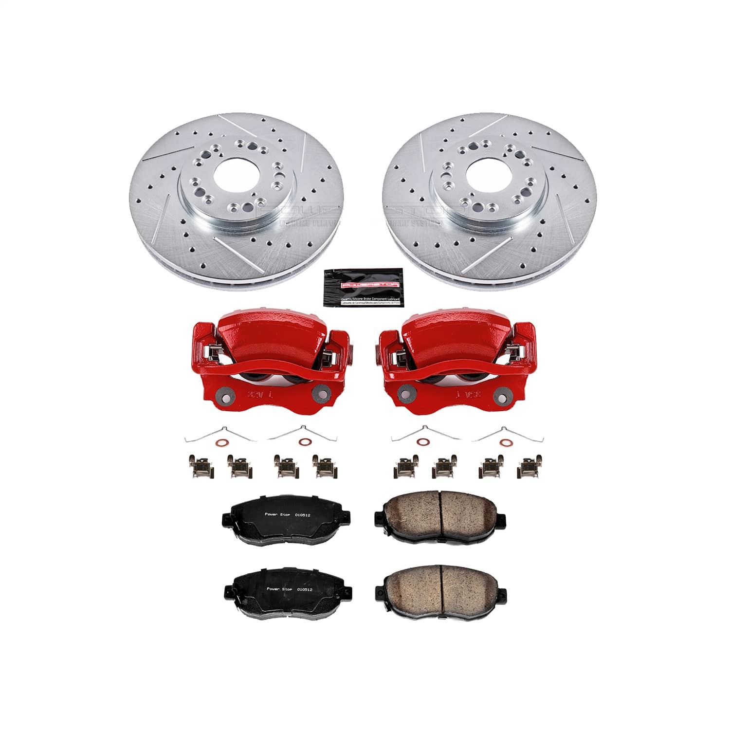 Power Stop - KC1077 - Front - Disc Brake Pad/Caliper and Rotor Kit