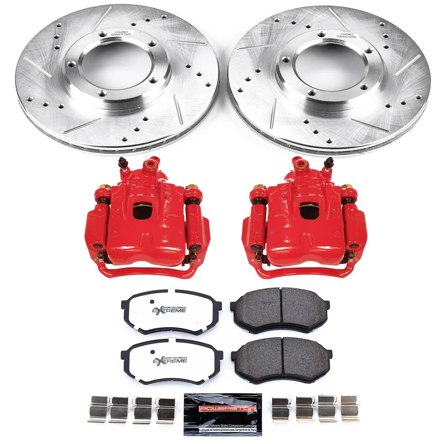 Power Stop - KC1232-36 - Front - Disc Brake Pad/Caliper and Rotor Kit