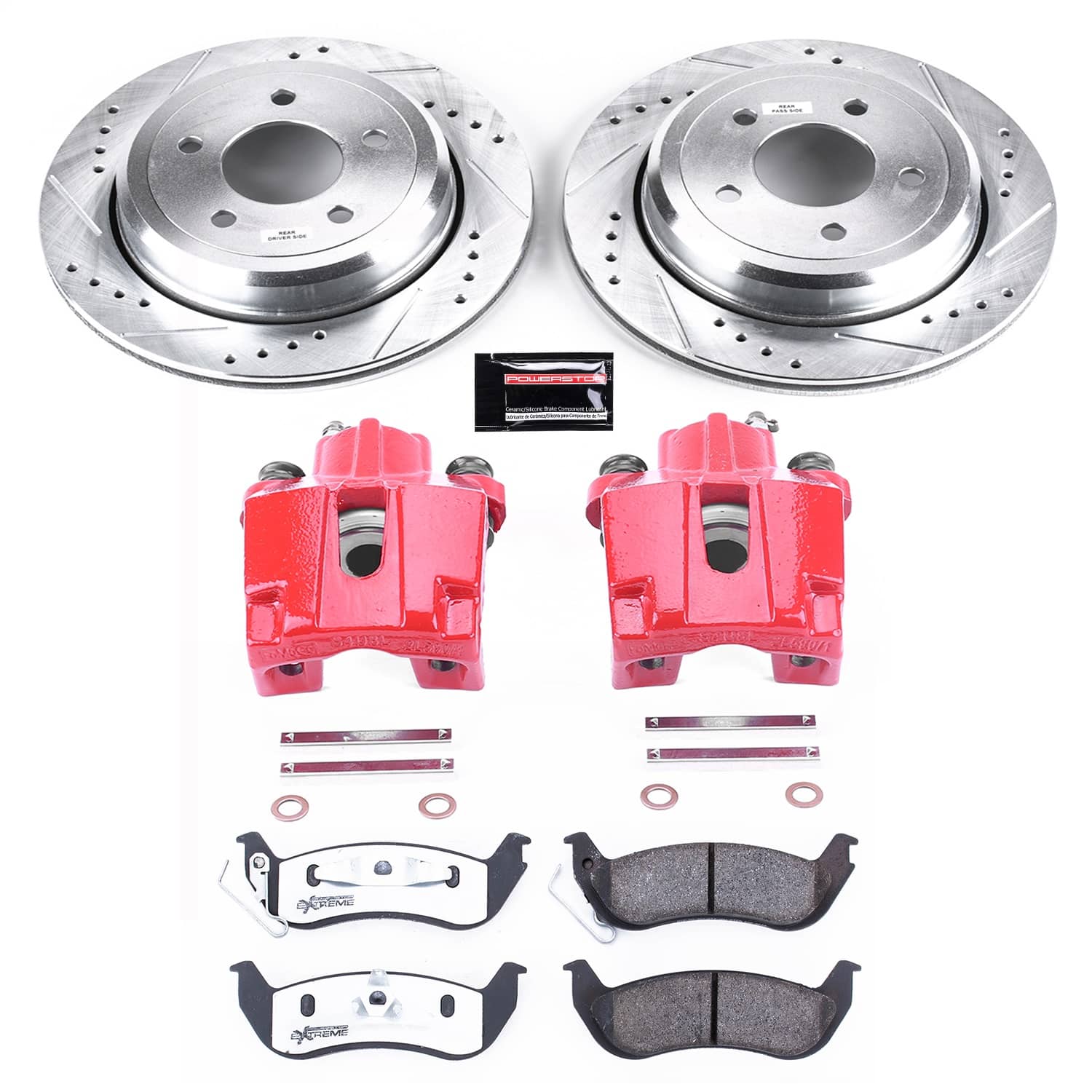 Power Stop - KC1368-26 - Rear - Disc Brake Pad/Caliper and Rotor Kit
