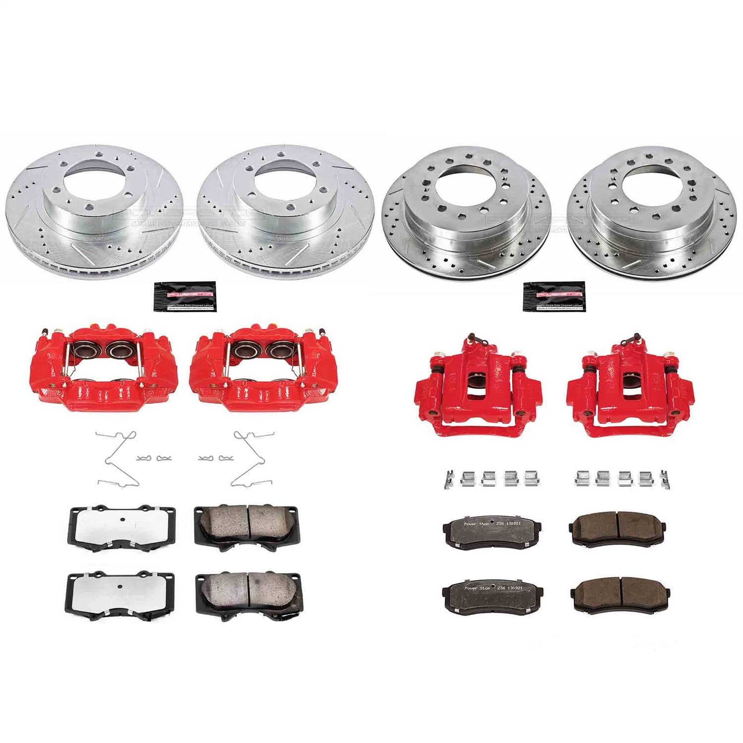 Power Stop - KC138-36 - Front and Rear - Disc Brake Pad/Caliper and Rotor Kit