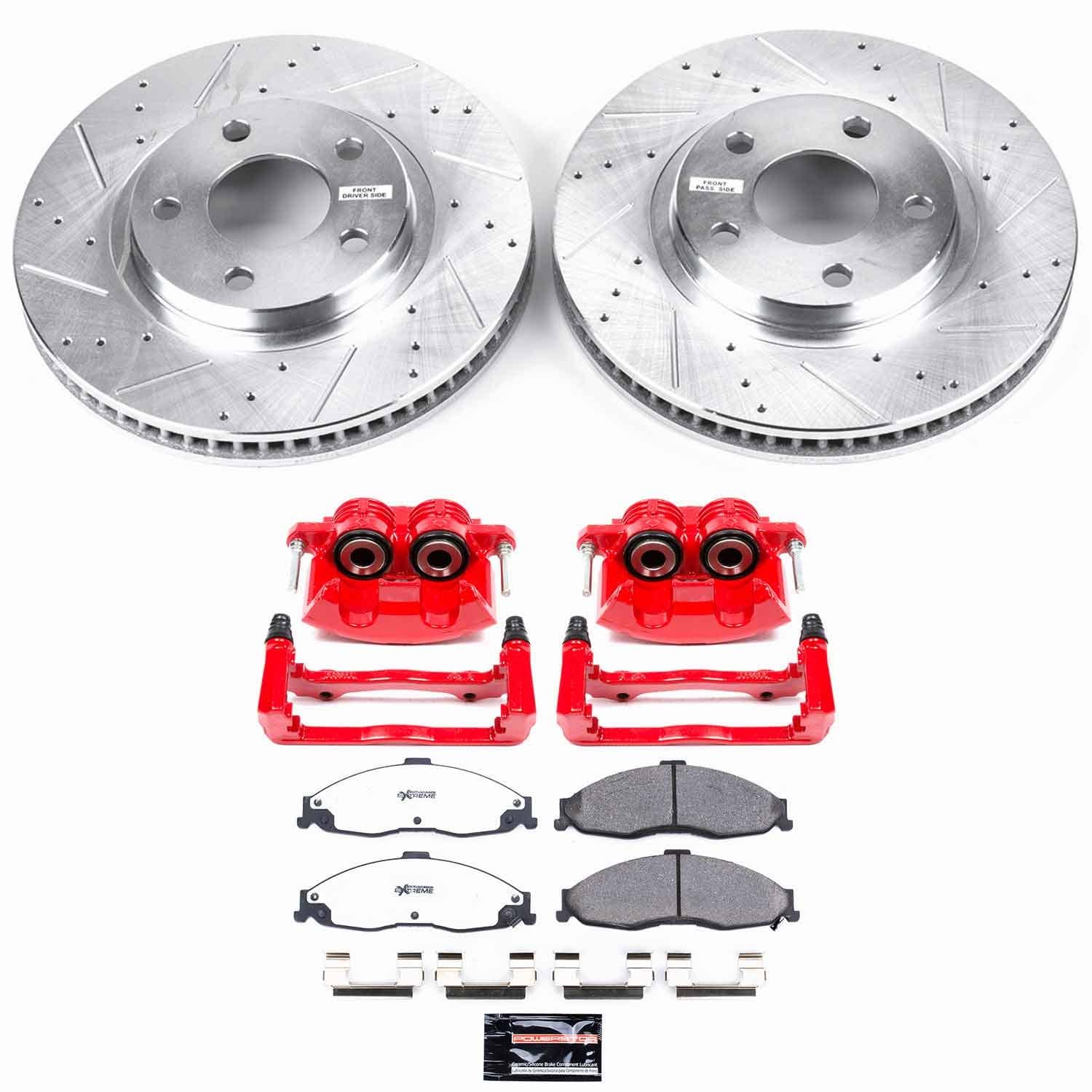 Power Stop - KC1547-26 - Front - Disc Brake Pad/Caliper and Rotor Kit
