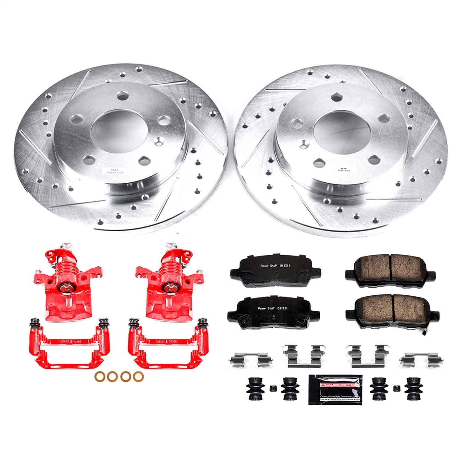 Power Stop - KC1602A - Rear - Disc Brake Pad/Caliper and Rotor Kit