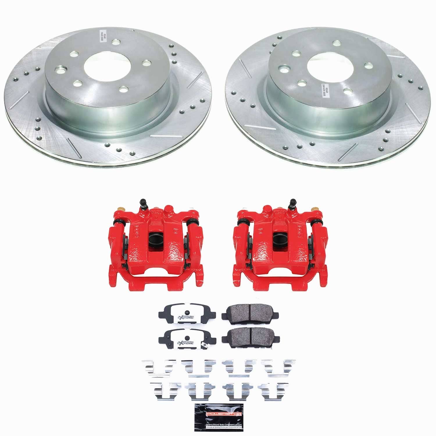 Power Stop - KC179C-26 - Rear - Disc Brake Pad/Caliper and Rotor Kit