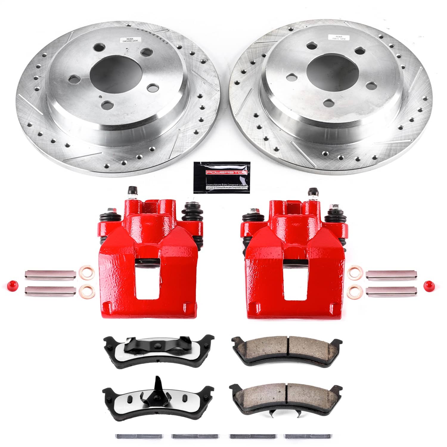 Power Stop - KC1858-36 - Rear - Disc Brake Pad/Caliper and Rotor Kit