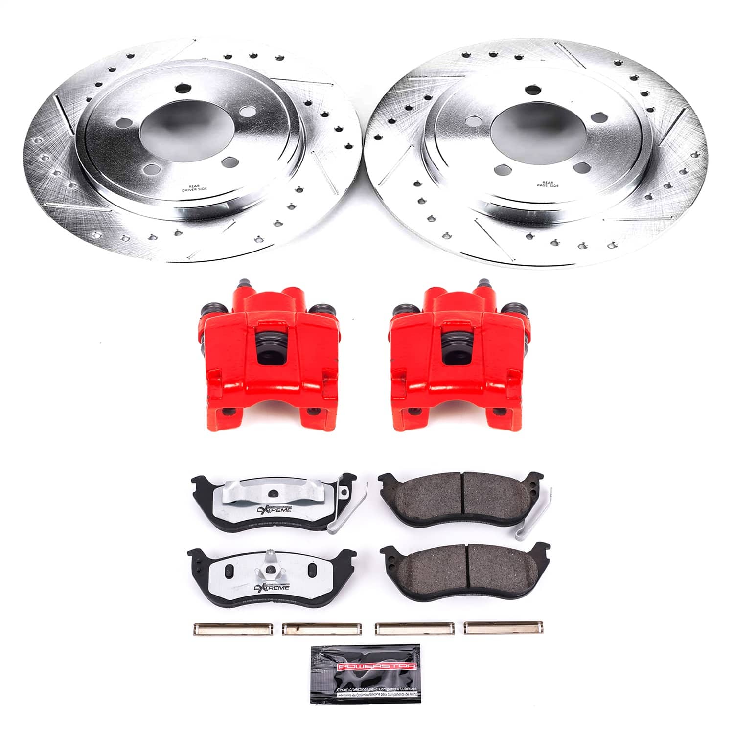 Power Stop - KC1929-36 - Rear - Disc Brake Pad/Caliper and Rotor Kit