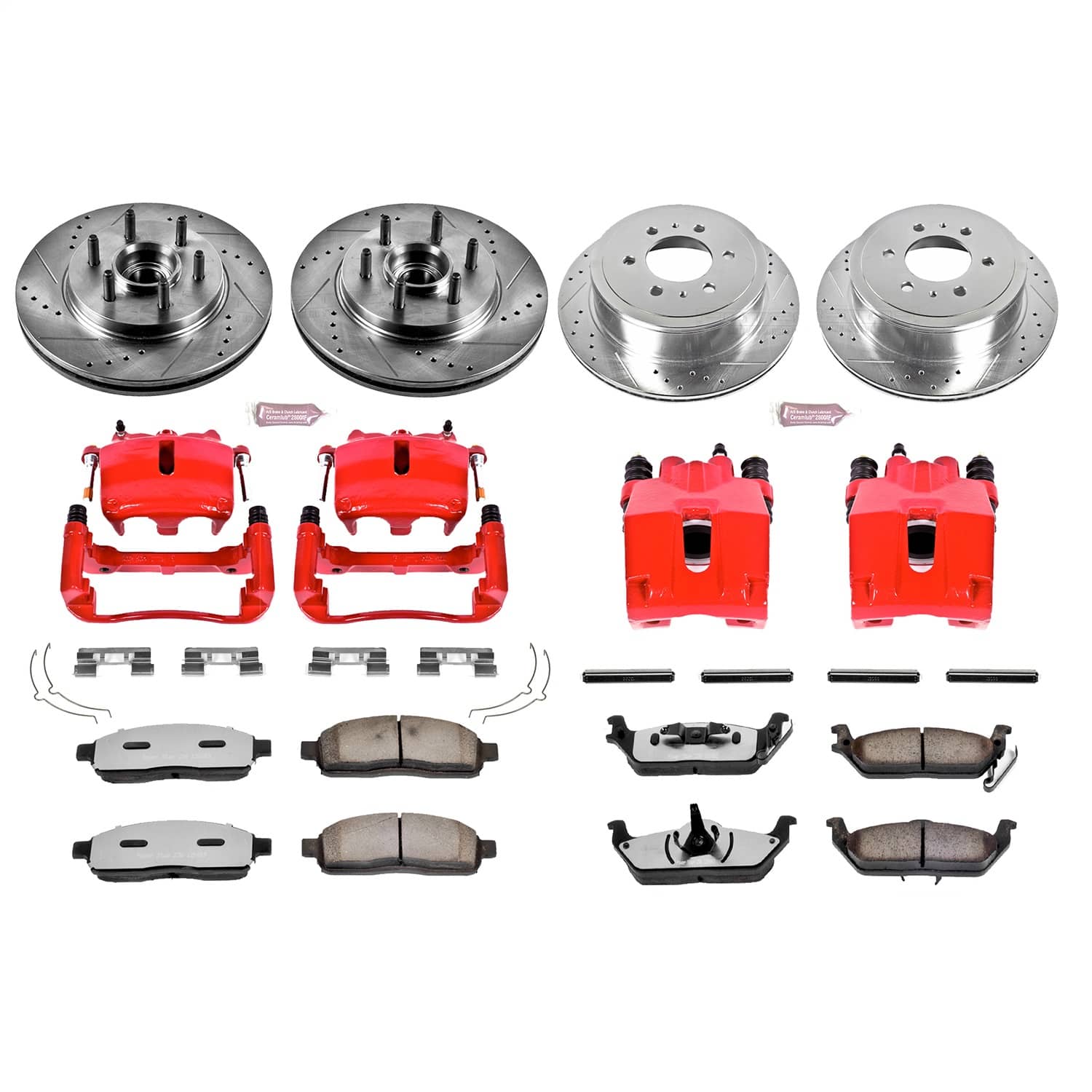 Power Stop - KC1940A-36 - Front and Rear - Disc Brake Pad/Caliper and Rotor Kit