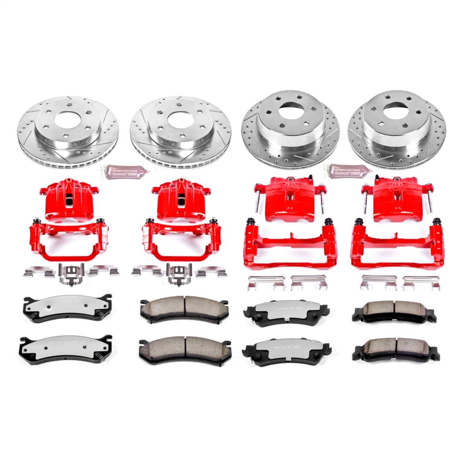 Power Stop - KC2010A-36 - Front and Rear - Disc Brake Pad/Caliper and Rotor Kit