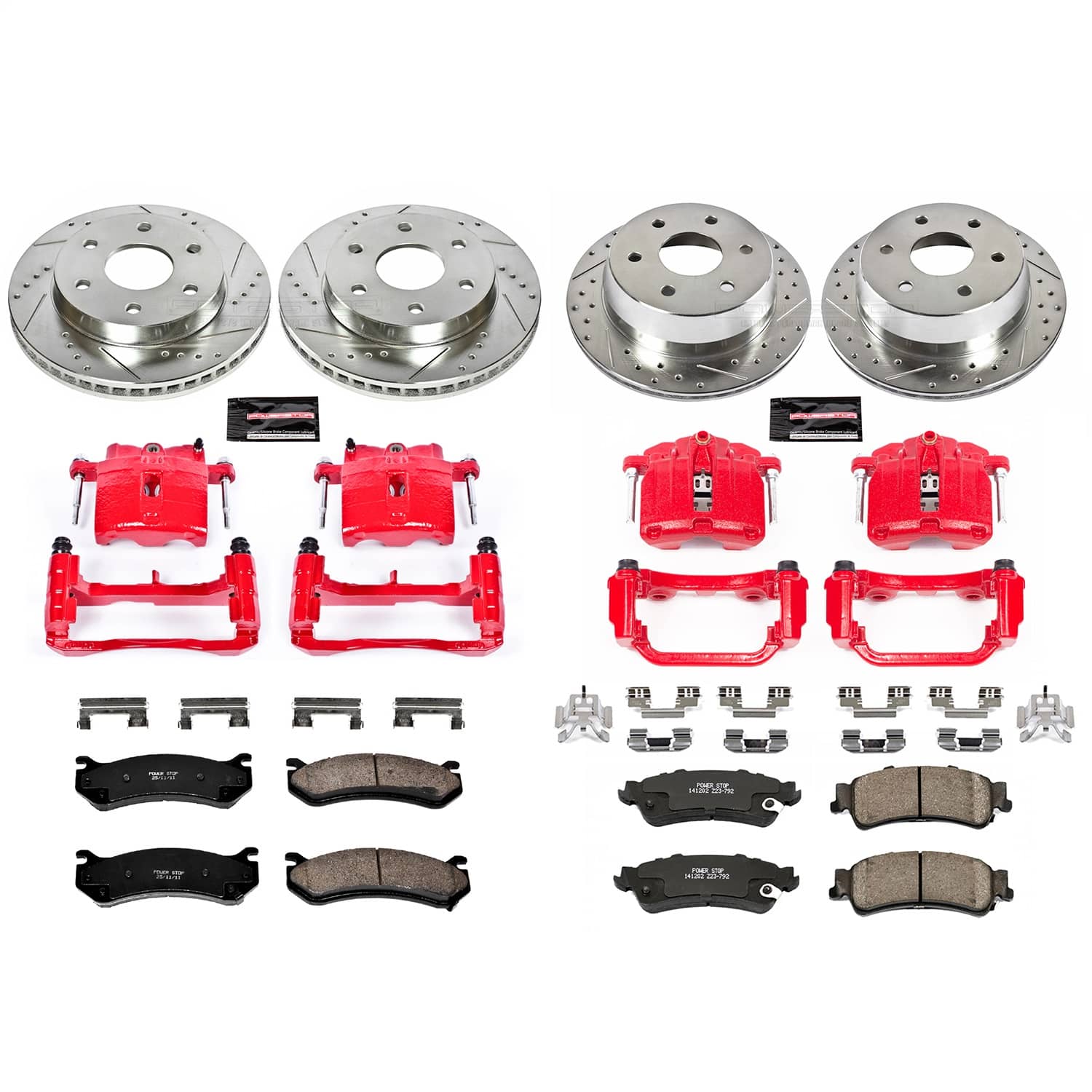 Power Stop - KC2010A - Front and Rear - Disc Brake Pad/Caliper and Rotor Kit