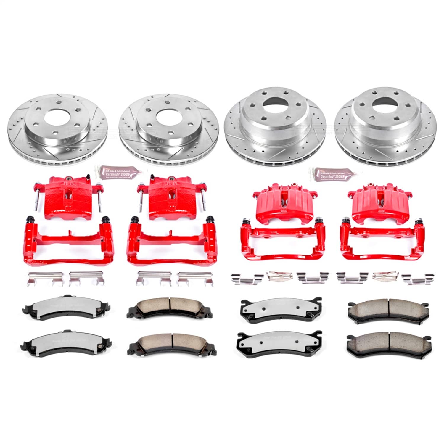 Power Stop - KC2015-36 - Front and Rear - Disc Brake Pad/Caliper and Rotor Kit