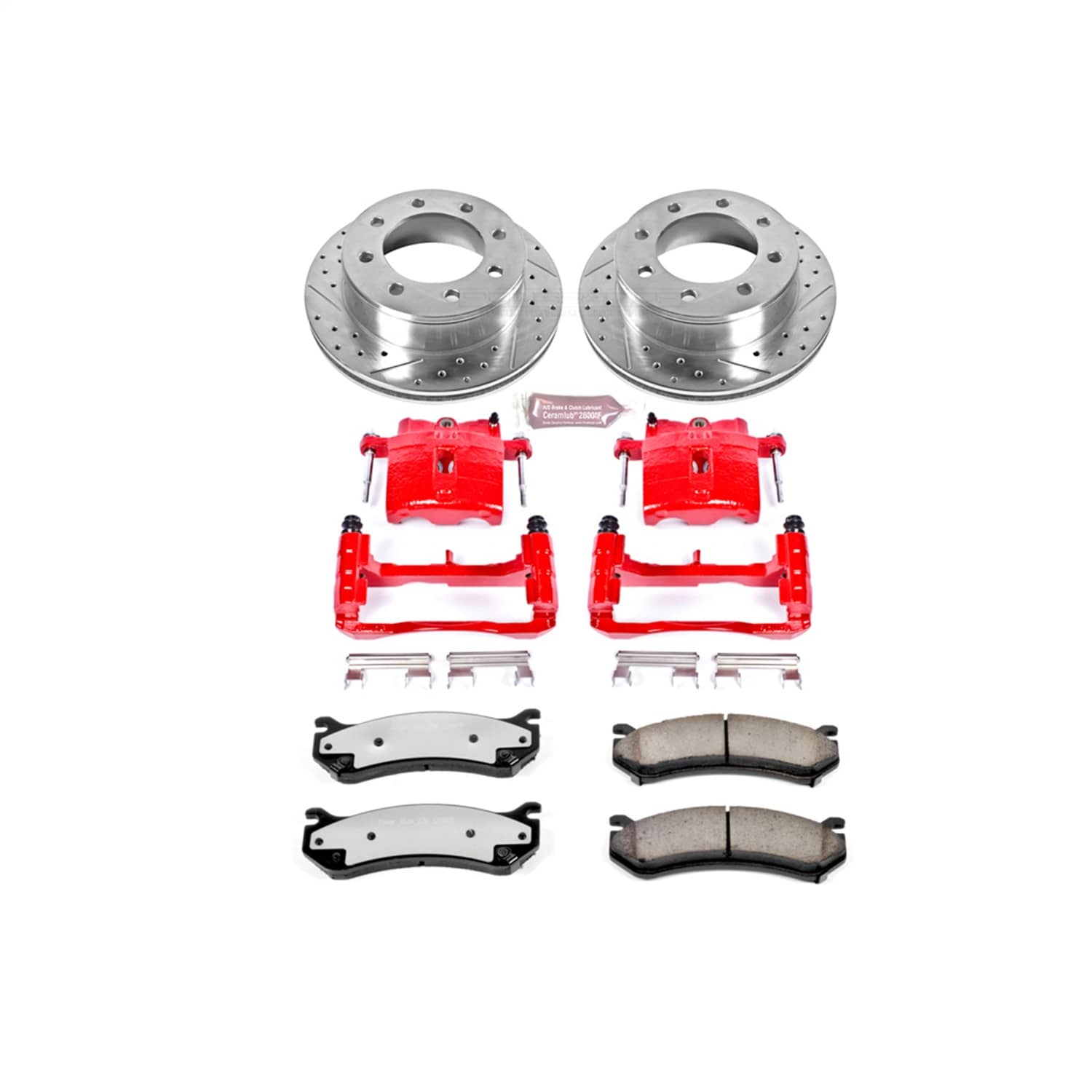 Power Stop - KC2041-36 - Rear - Disc Brake Pad/Caliper and Rotor Kit