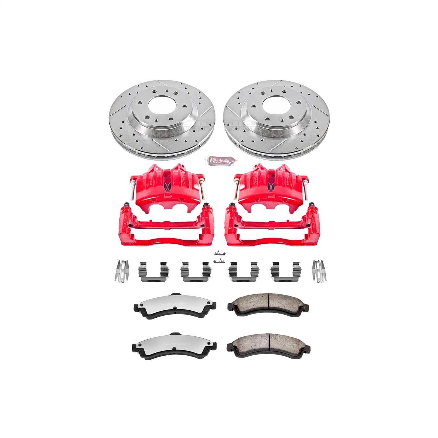 Power Stop - KC2057-36 - Front - Disc Brake Pad/Caliper and Rotor Kit
