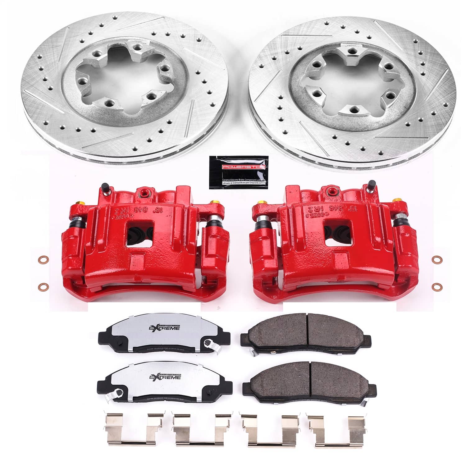Power Stop - KC2066-36 - Front - Disc Brake Pad/Caliper and Rotor Kit