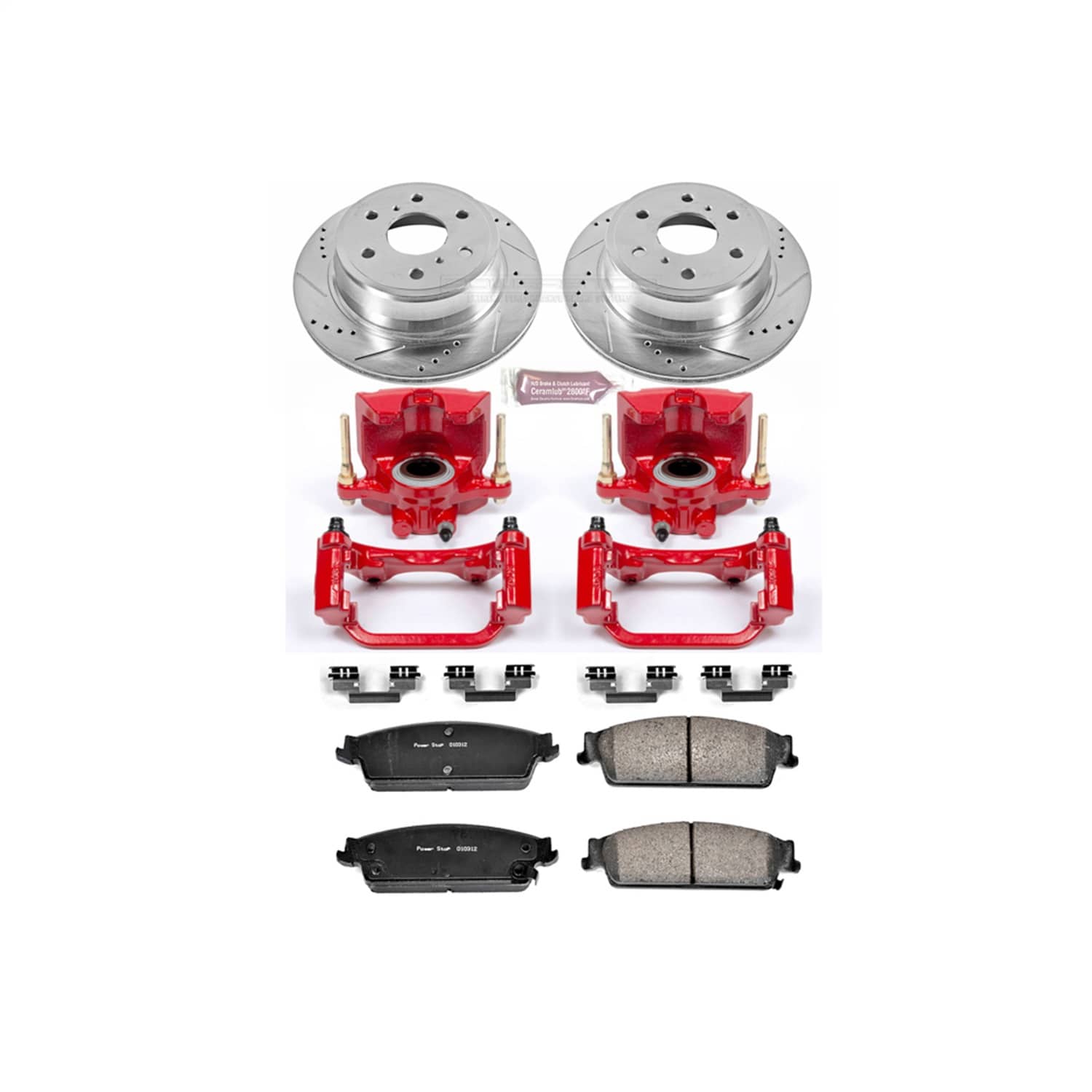 Power Stop - KC2083 - Rear - Disc Brake Pad/Caliper and Rotor Kit