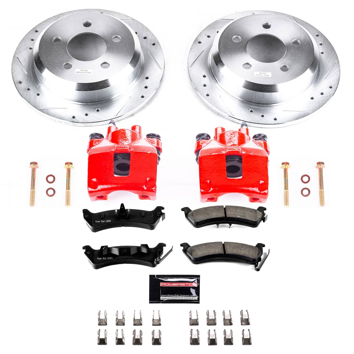 Power Stop - KC2131 - Rear - Disc Brake Pad/Caliper and Rotor Kit
