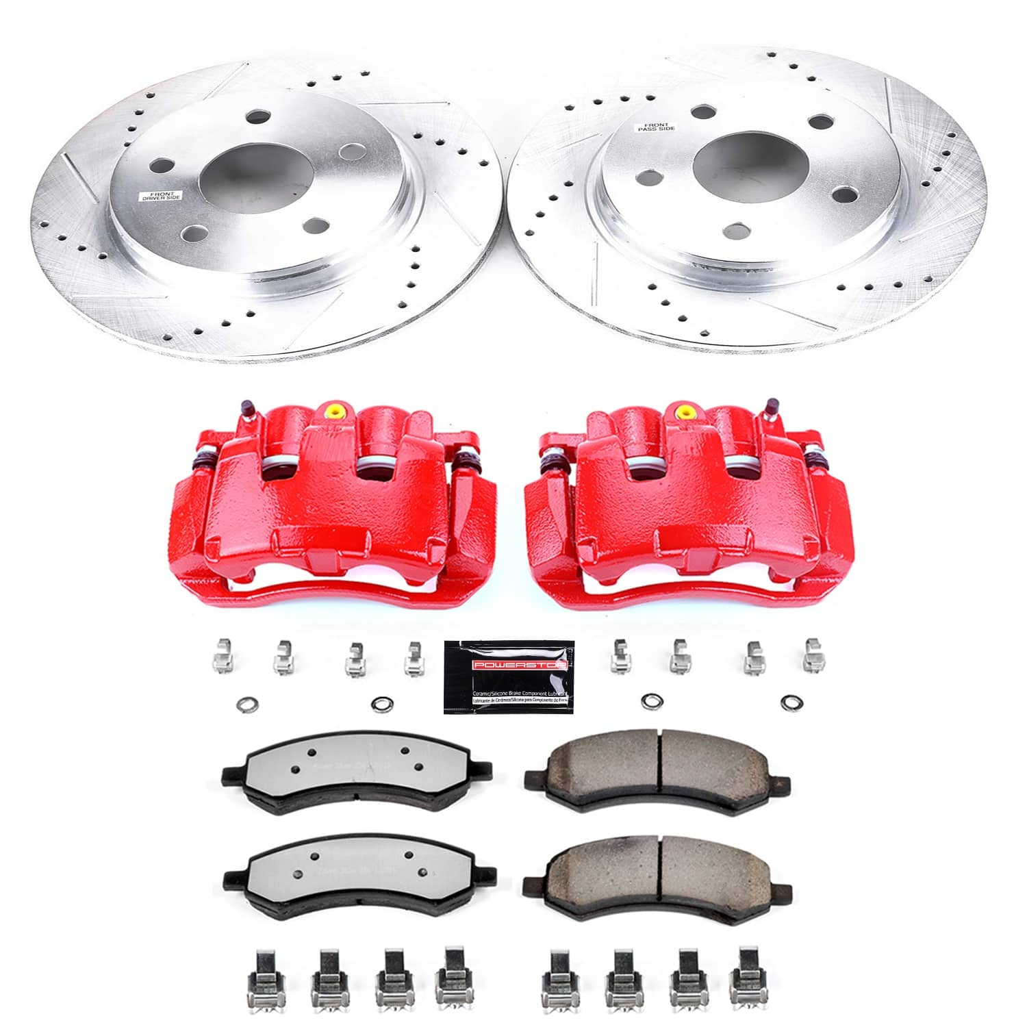Power Stop - KC2163A-36 - Front - Disc Brake Pad/Caliper and Rotor Kit