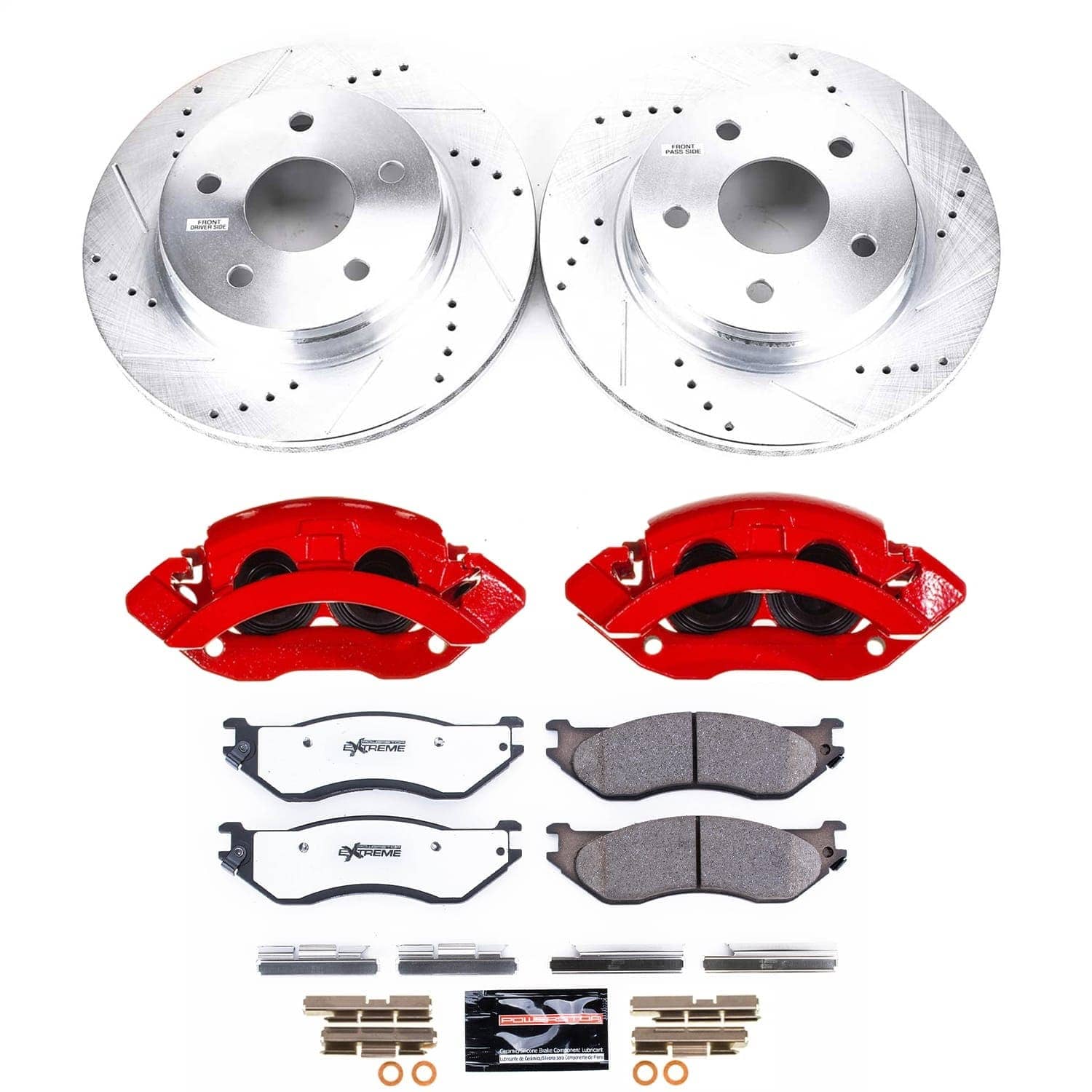 Power Stop - KC2165A-36 - Front - Disc Brake Pad/Caliper and Rotor Kit